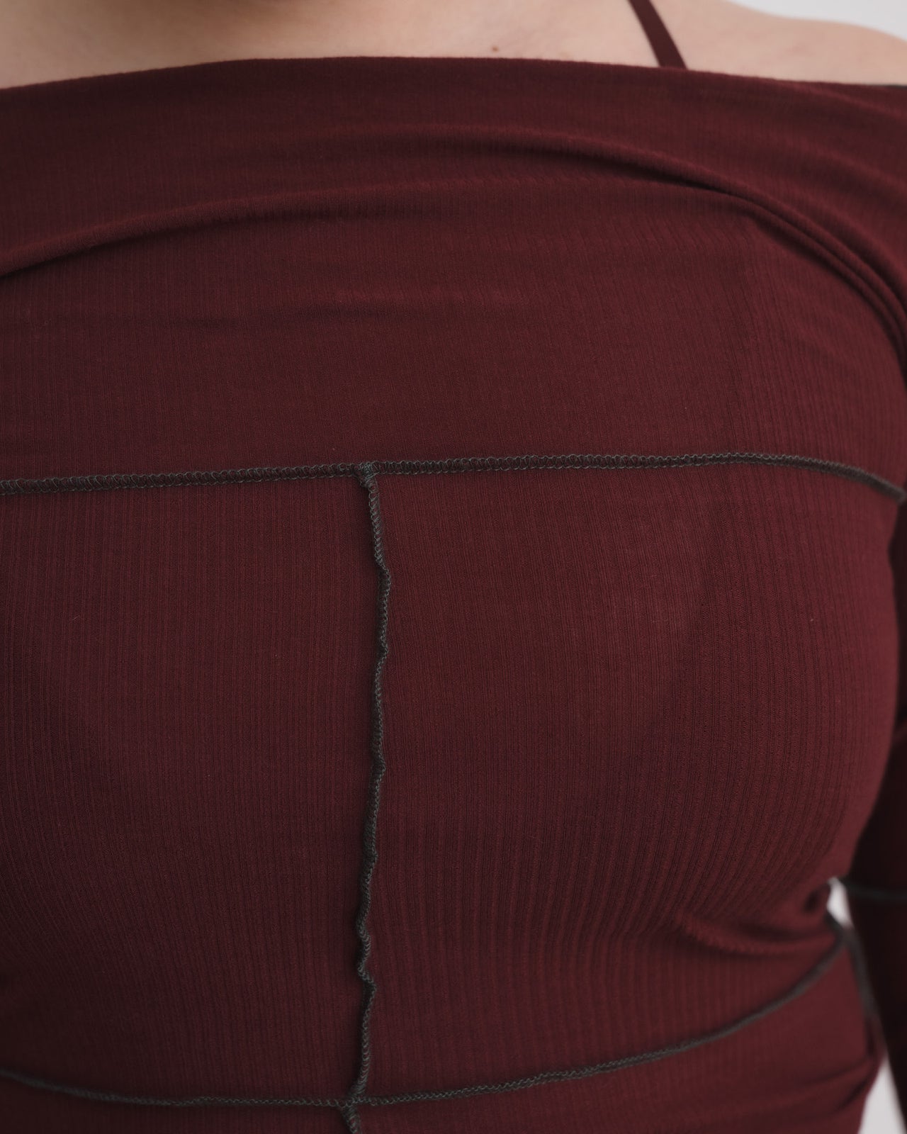 Cinder Long Sleeve Tee - Organic Cotton Rib - Nara Red