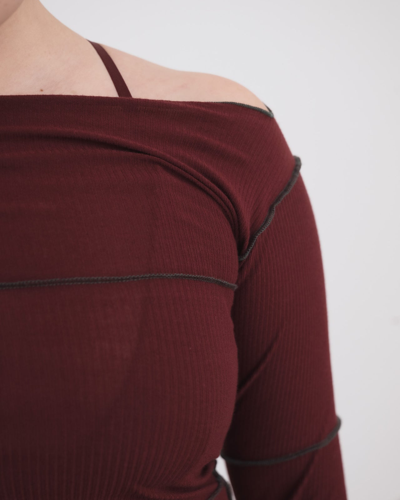 Cinder Long Sleeve Tee - Organic Cotton Rib - Nara Red