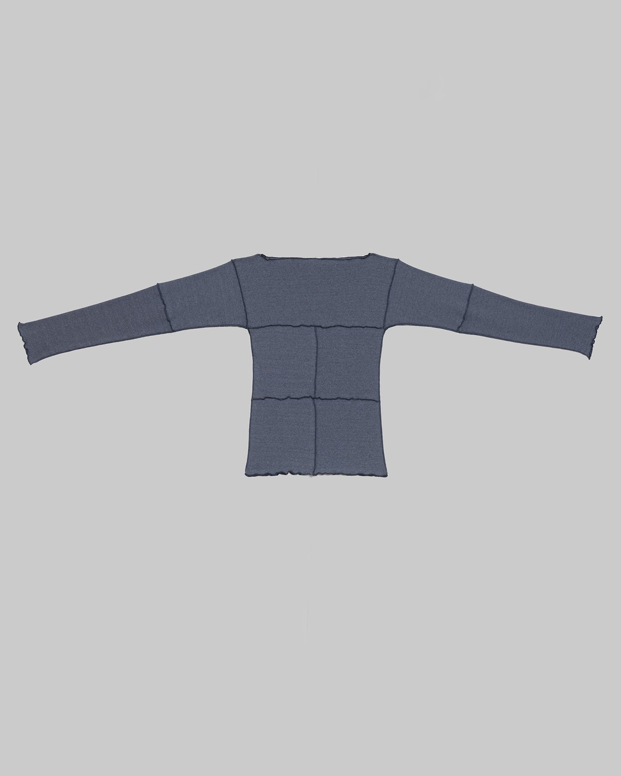 Cinder Long Sleeve Tee - Recycled Cotton Rib - Dark Denim