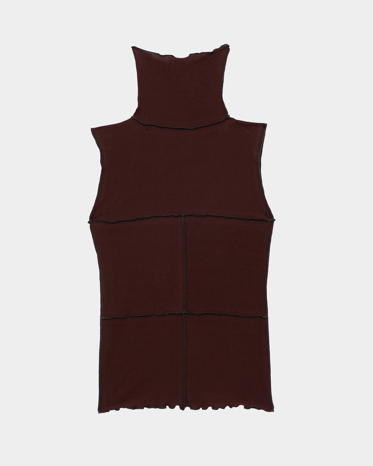 Cinder Turtleneck Tank - Organic Cotton Rib - Nara Red