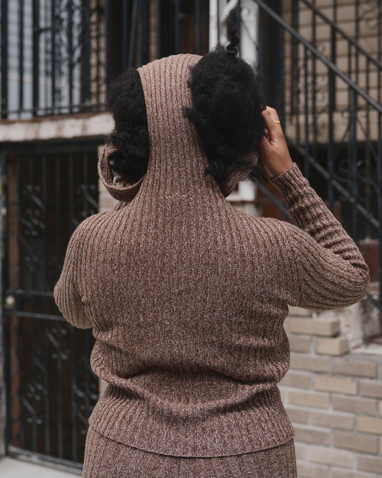 Cirri Long Sleeve Turtleneck - Organic Cotton - Grey Brown Melange