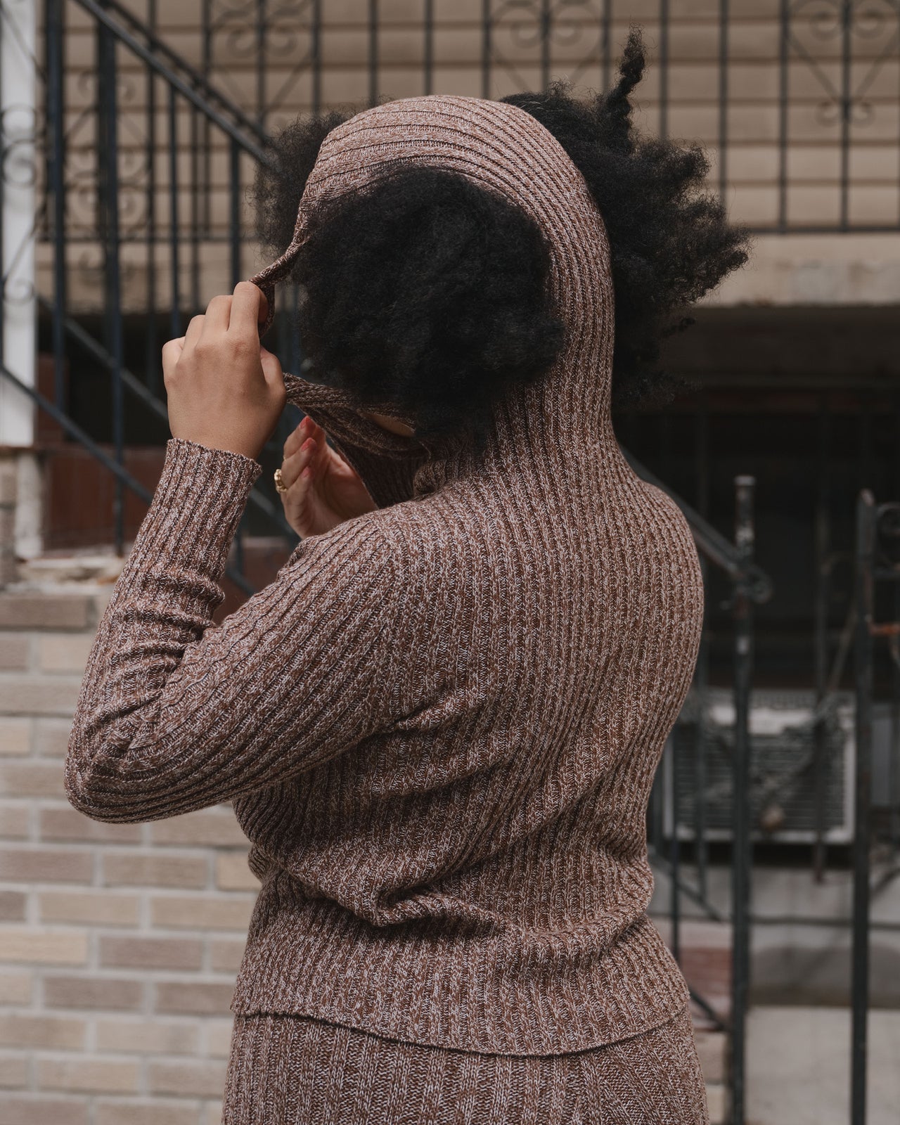 Cirri Long Sleeve Turtleneck - Organic Cotton - Grey Brown Melange