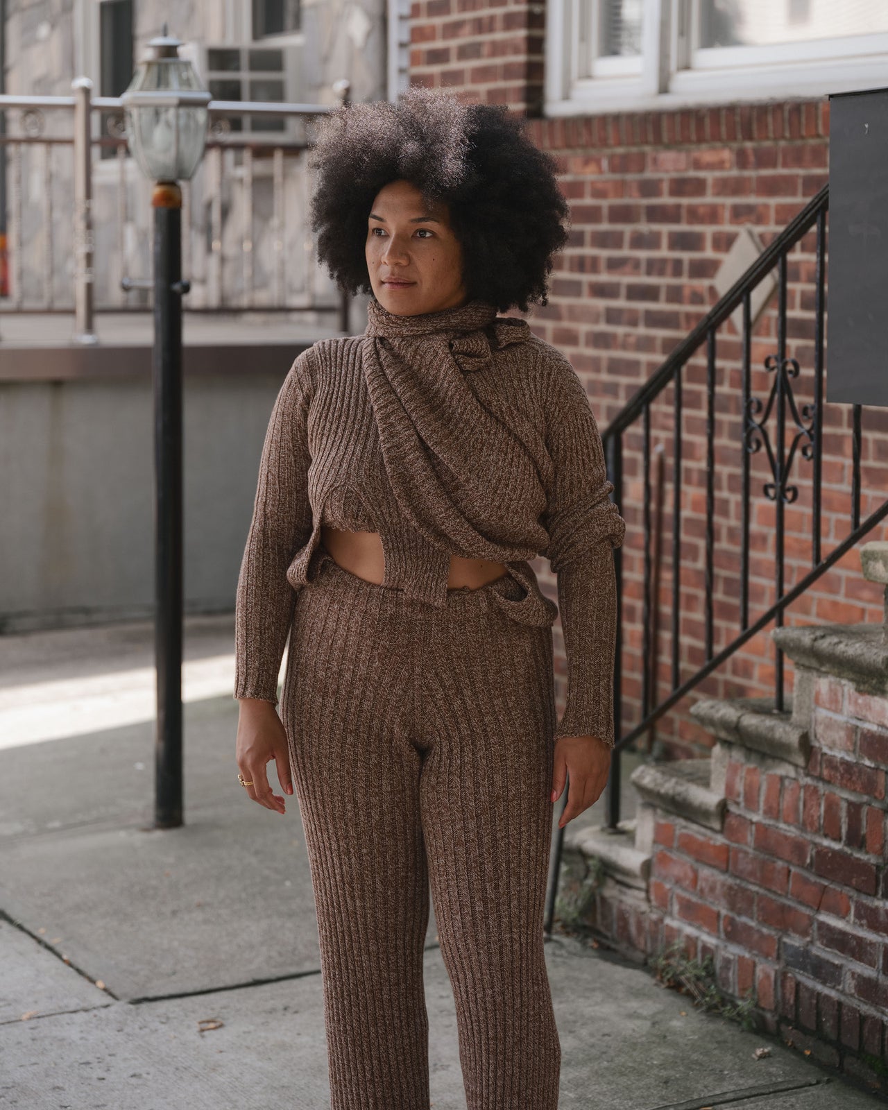 Cirri Sleeveless Top - Organic Cotton - Grey Brown Melange