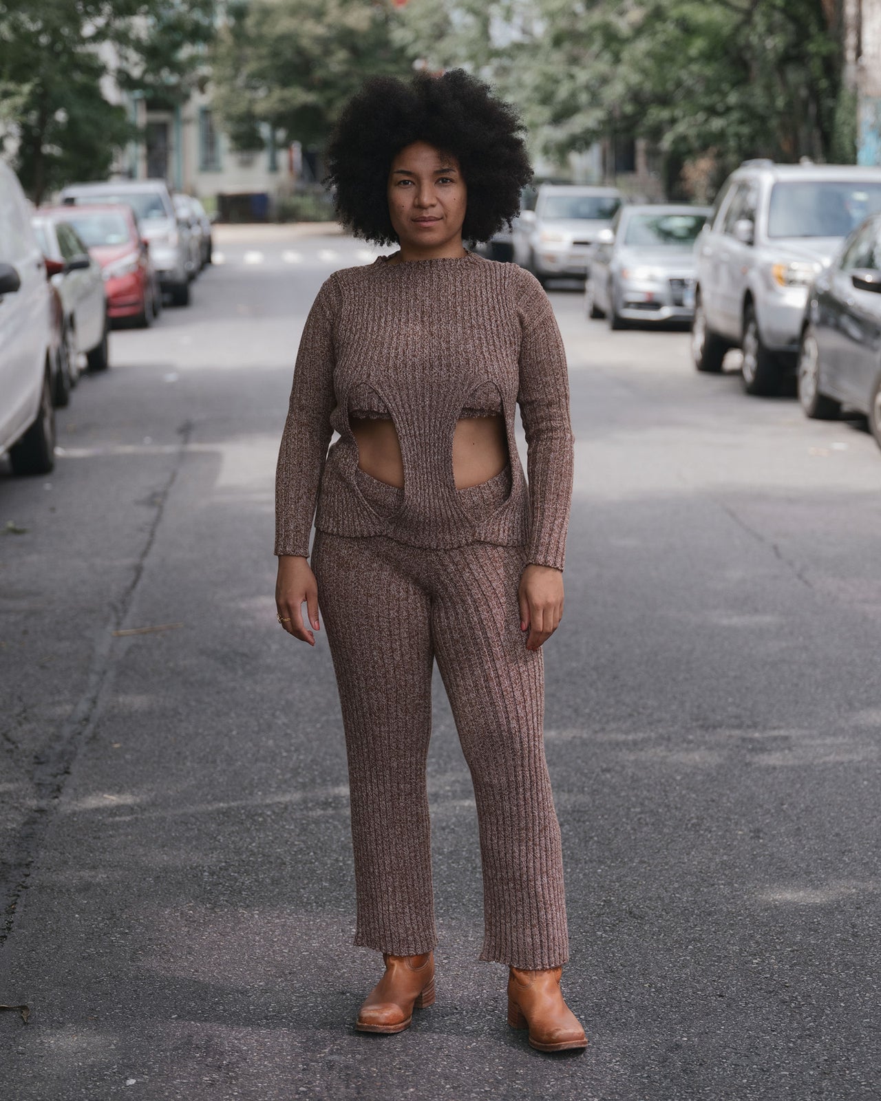 Cirri Sleeveless Top - Organic Cotton - Grey Brown Melange