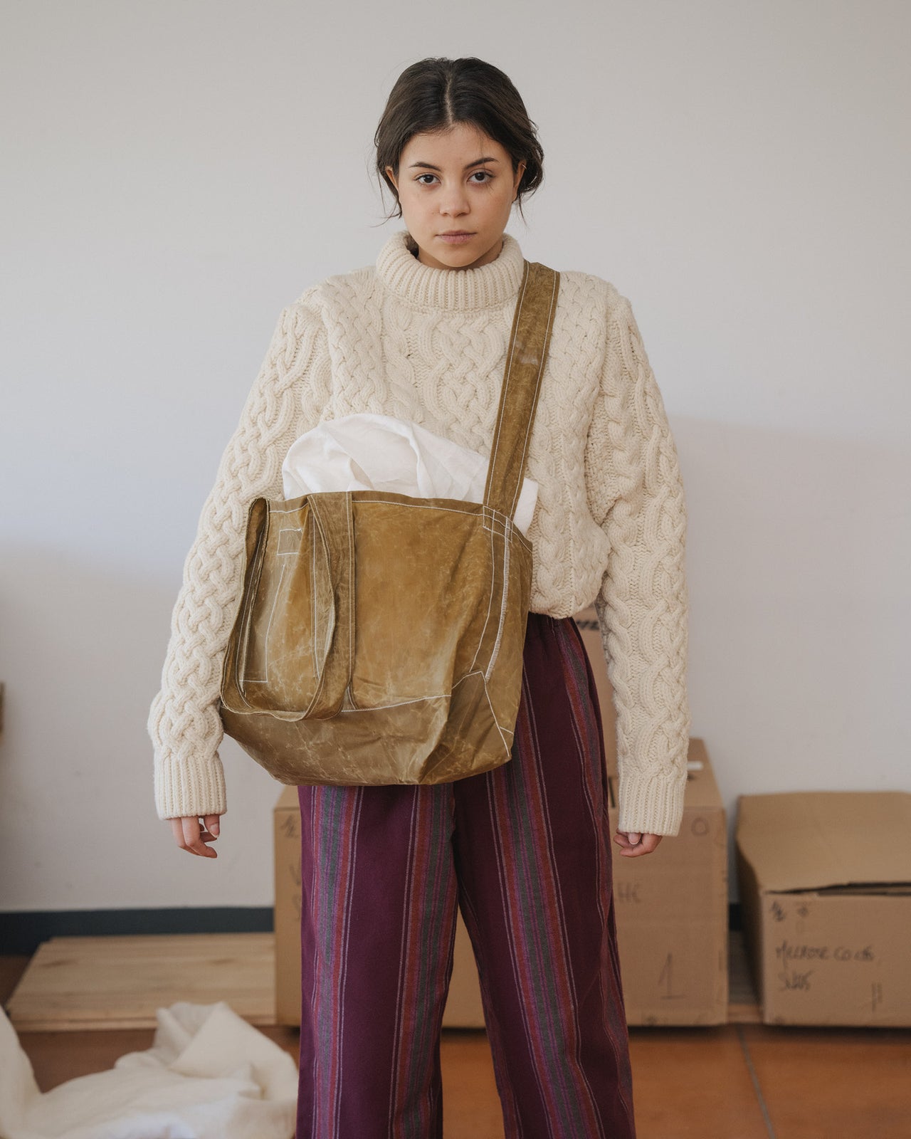 Claude Pants - Organic Cotton Flannel - Maroon Stripe