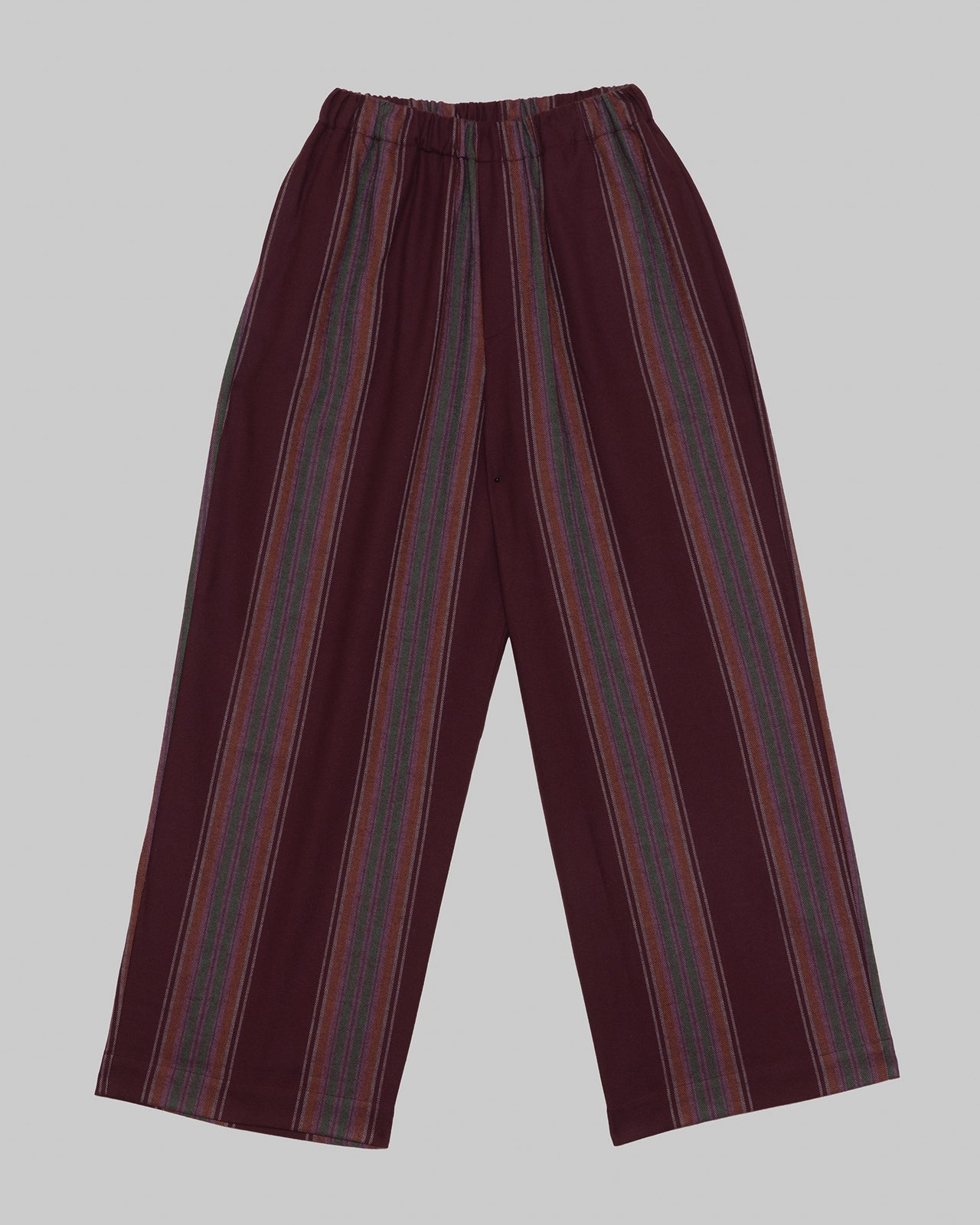Claude Pants - Organic Cotton Flannel - Maroon Stripe