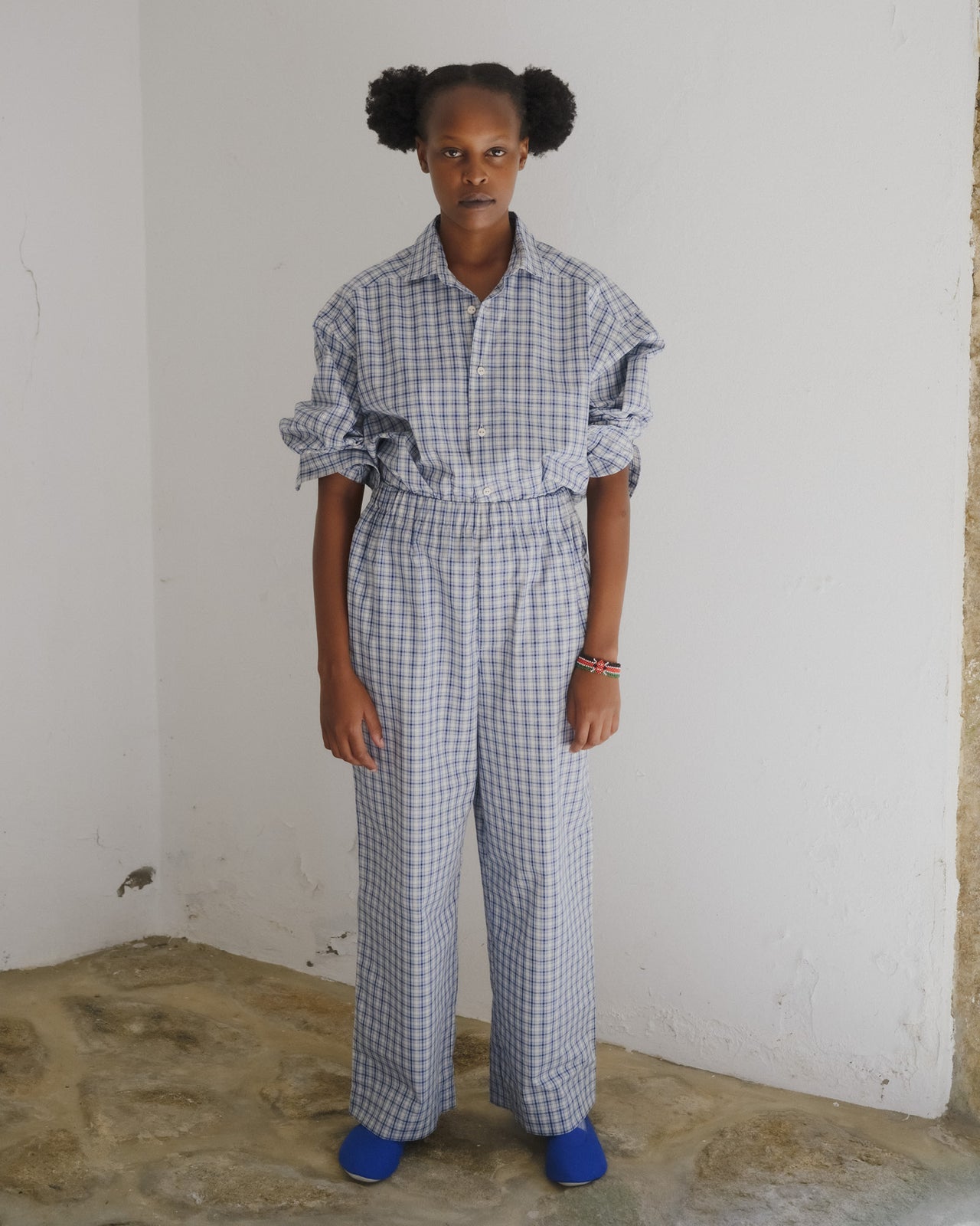 Claude Pants - Organic Cotton - Blue Check