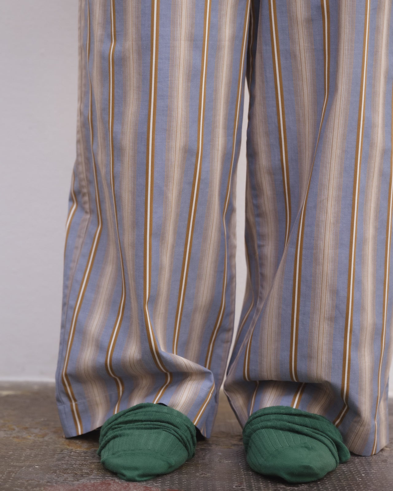 Claude Pants - Organic Cotton Poplin - Grid Stripe