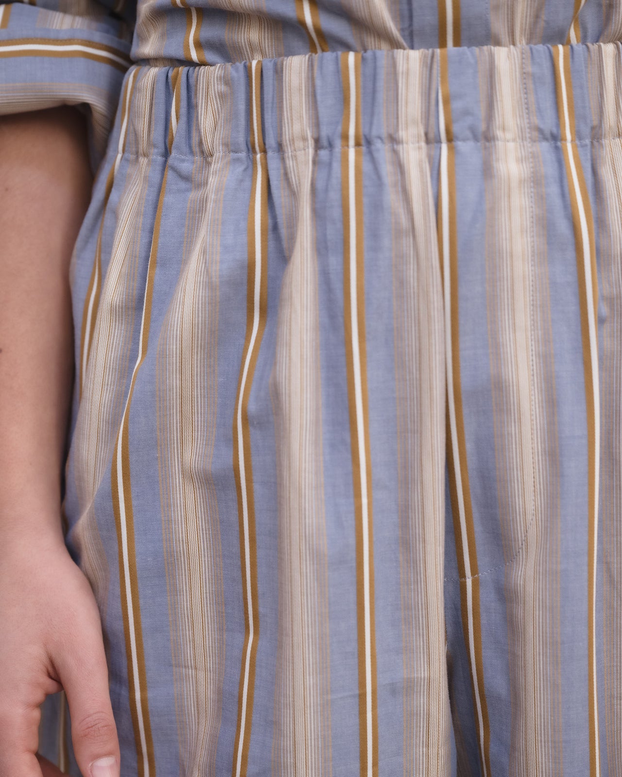Claude Pants - Organic Cotton Poplin - Grid Stripe
