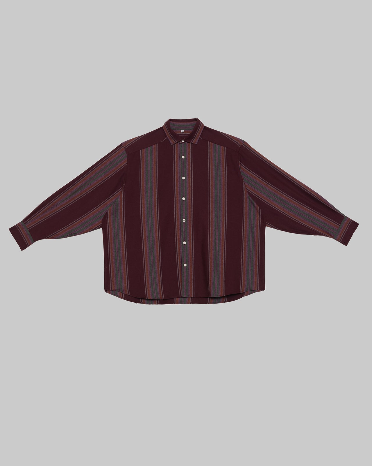 Claude Shirt - Organic Cotton Flannel - Maroon Stripe