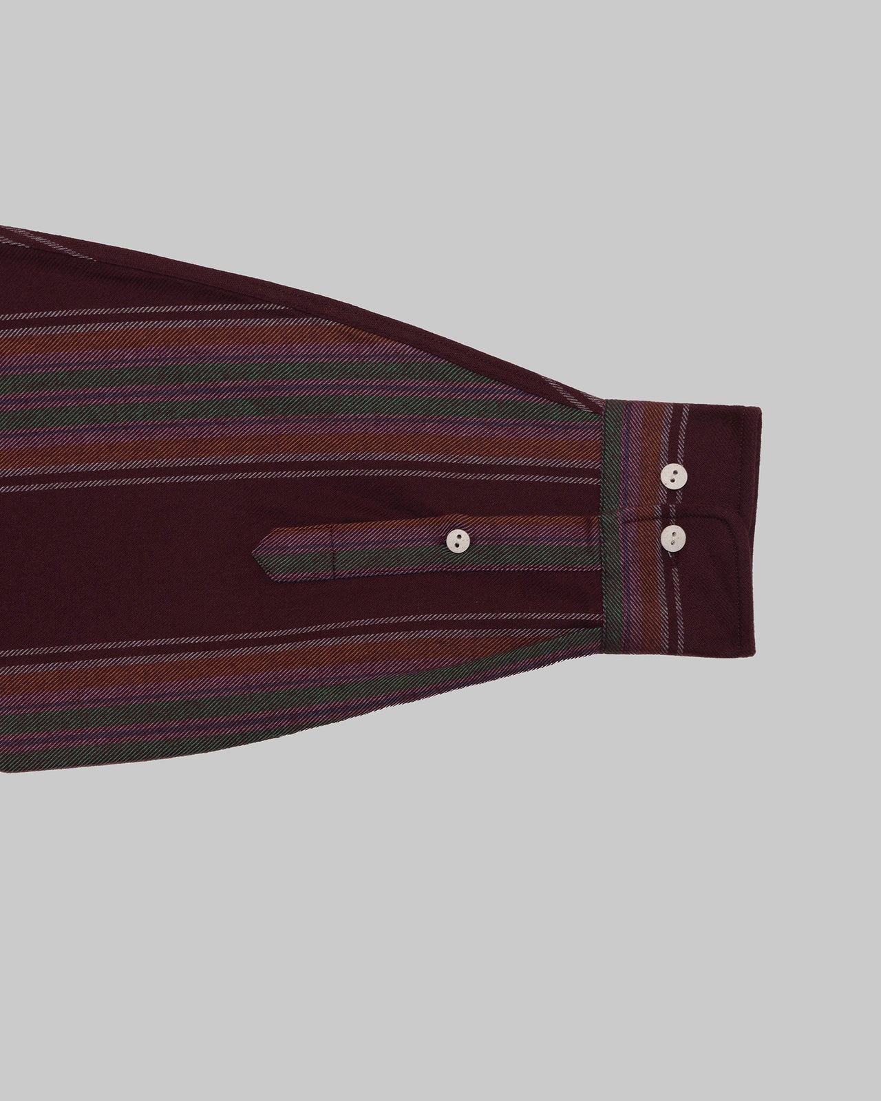 Claude Shirt - Organic Cotton Flannel - Maroon Stripe