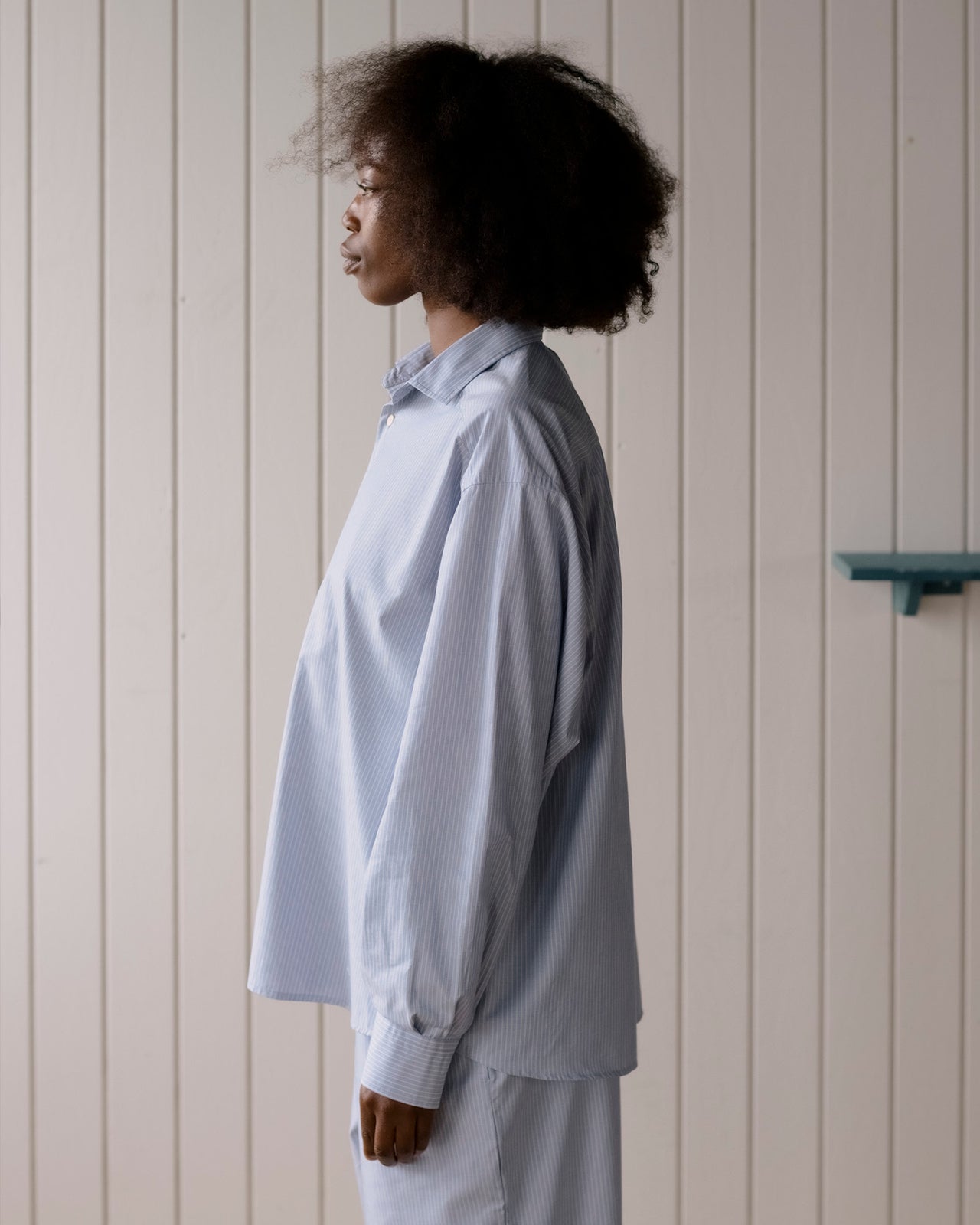 Claude Shirt - Organic Cotton Poplin - Blue Stripe