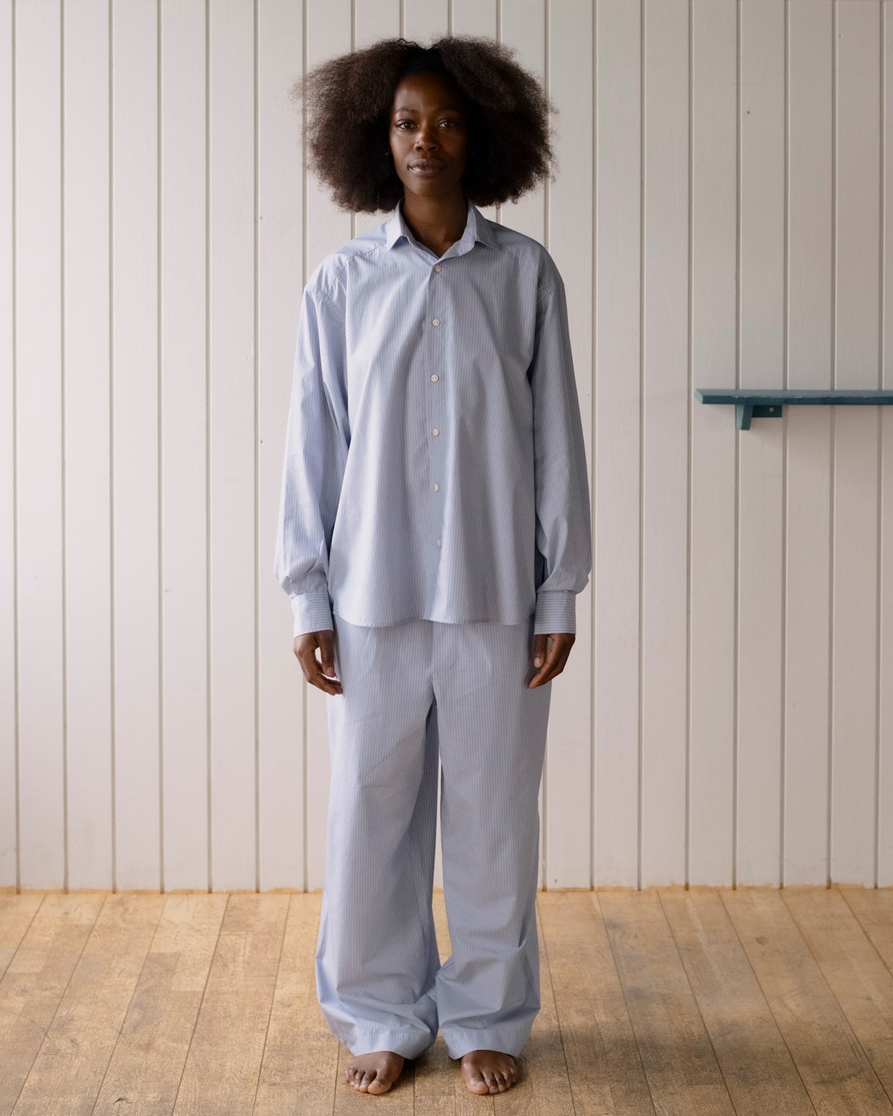 Claude Shirt - Organic Cotton Poplin - Blue Stripe