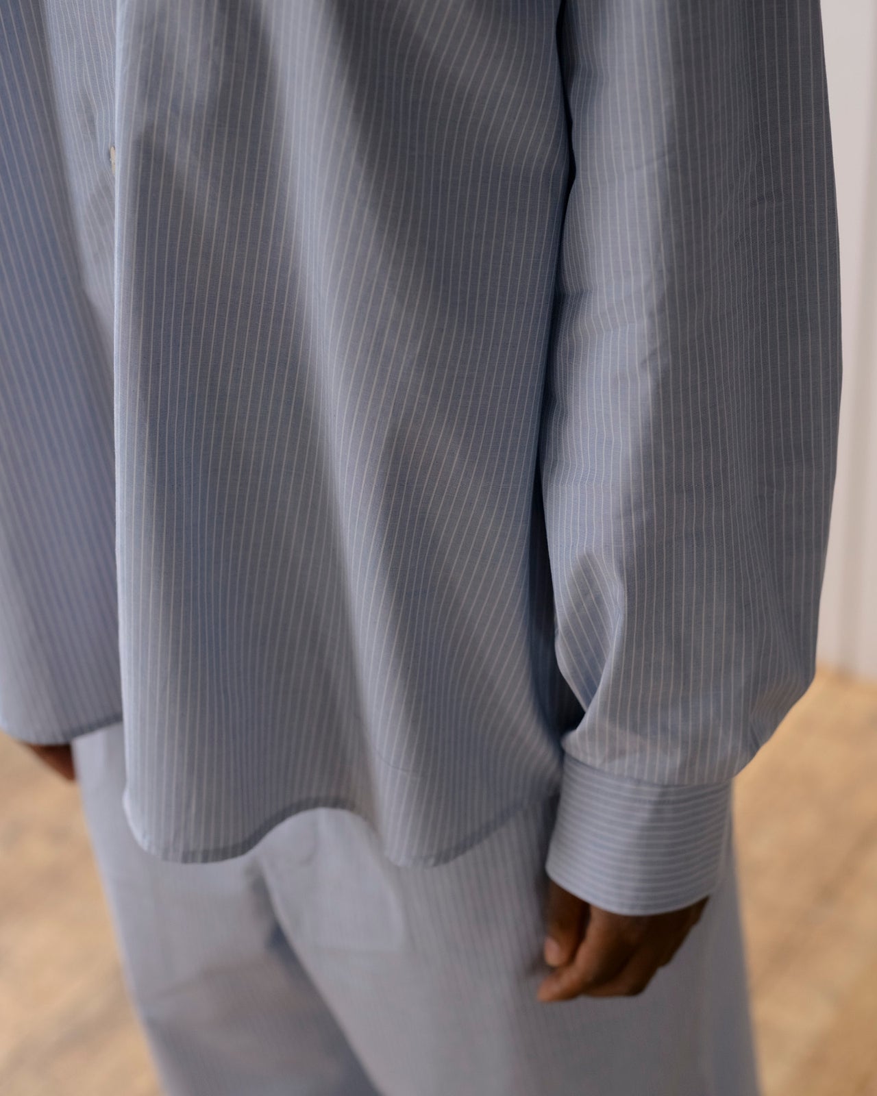 Claude Shirt - Organic Cotton Poplin - Blue Stripe