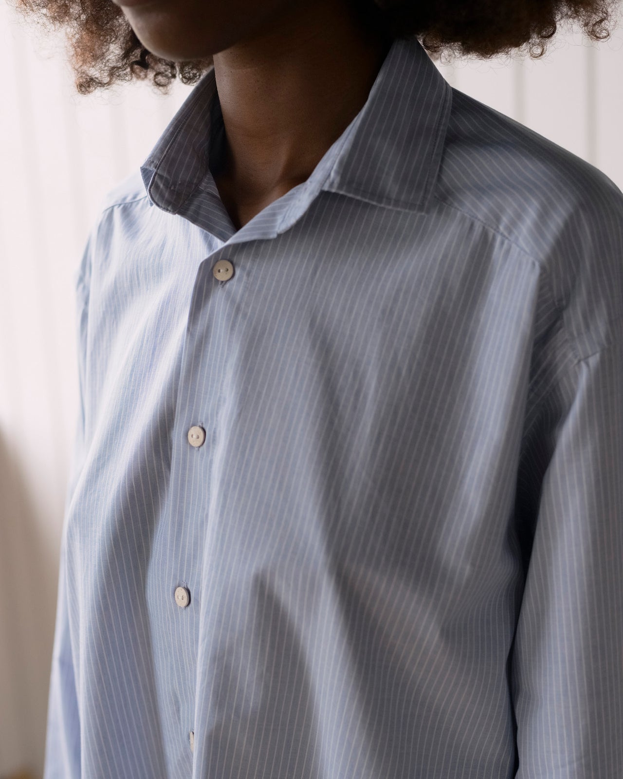 Claude Shirt - Organic Cotton Poplin - Blue Stripe