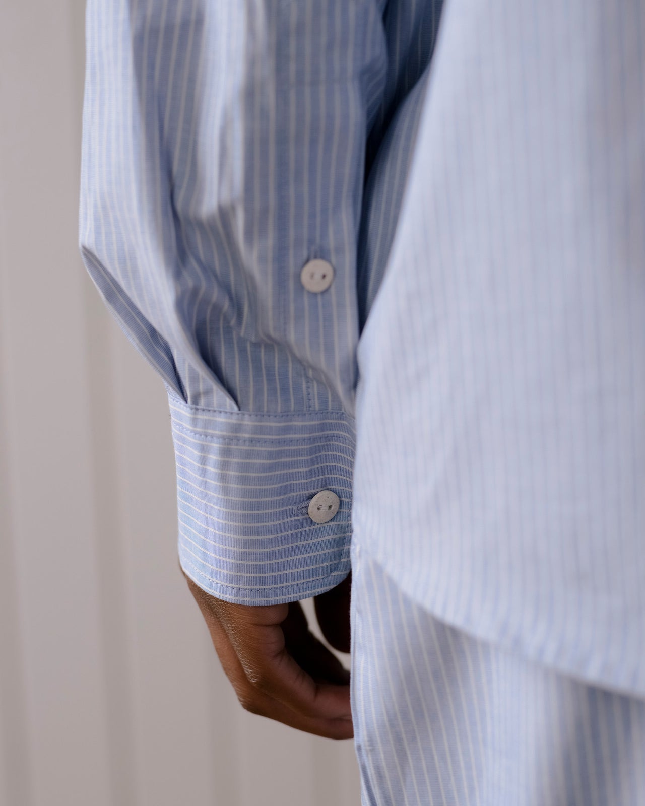 Claude Shirt - Organic Cotton Poplin - Blue Stripe