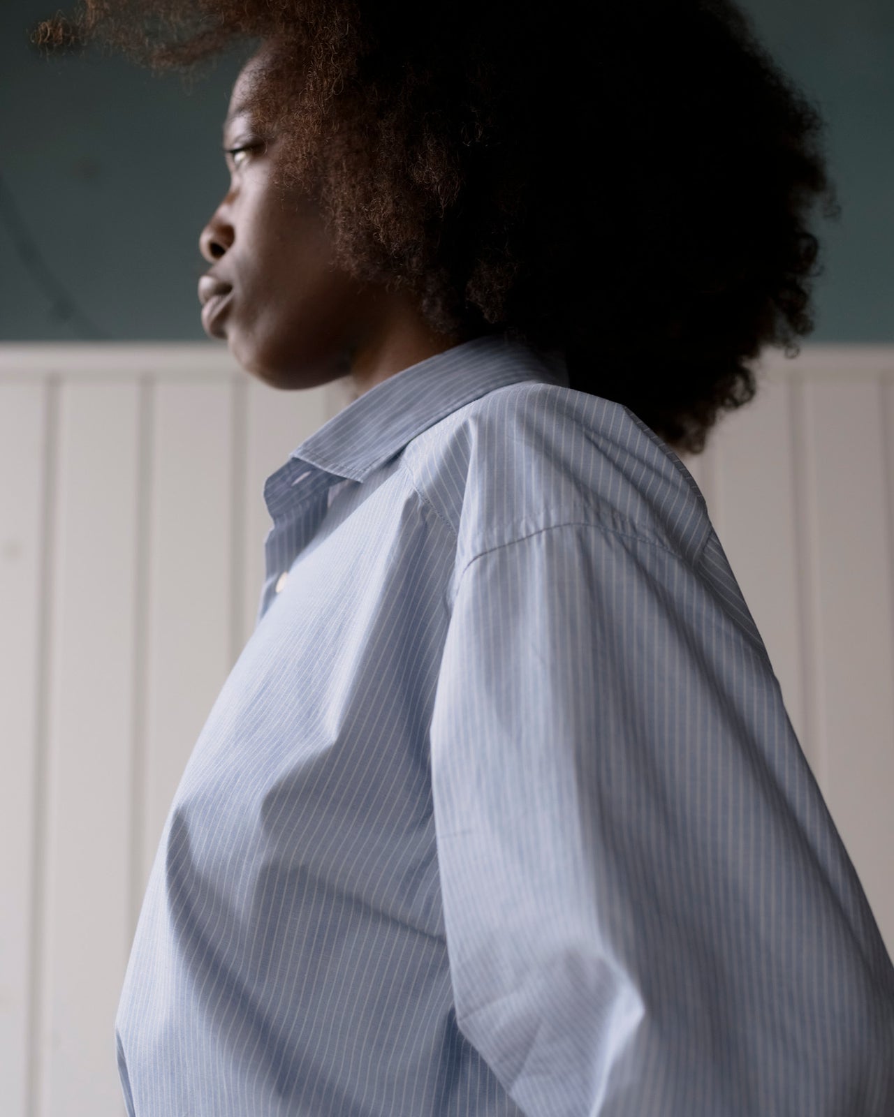 Claude Shirt - Organic Cotton Poplin - Blue Stripe