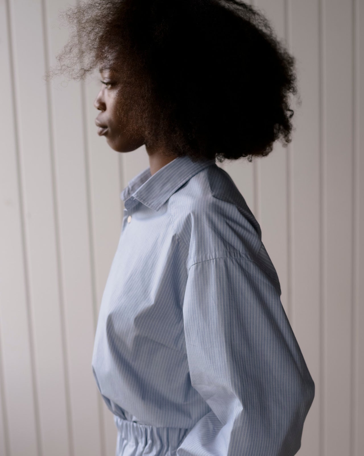Claude Shirt - Organic Cotton Poplin - Blue Stripe
