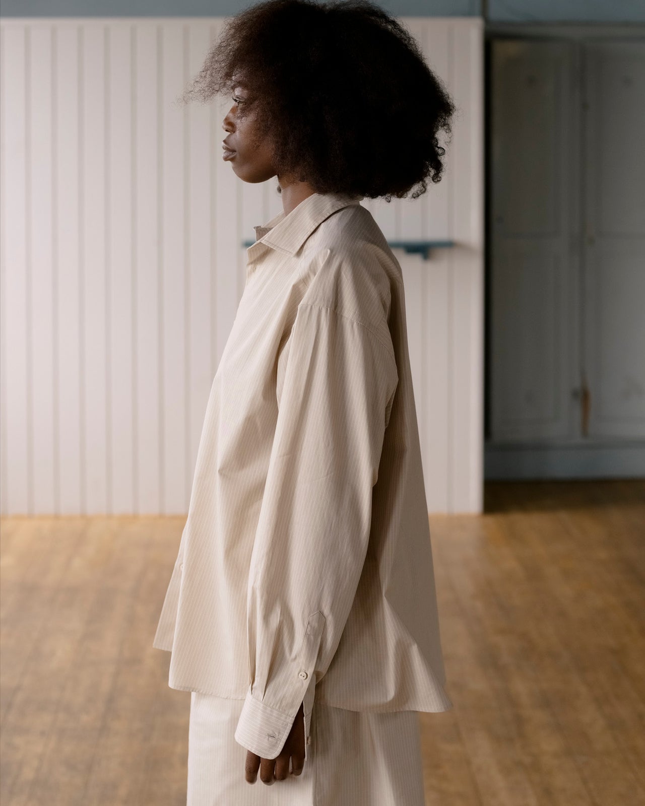 Claude Shirt - Organic Cotton Poplin - Brown Stripe