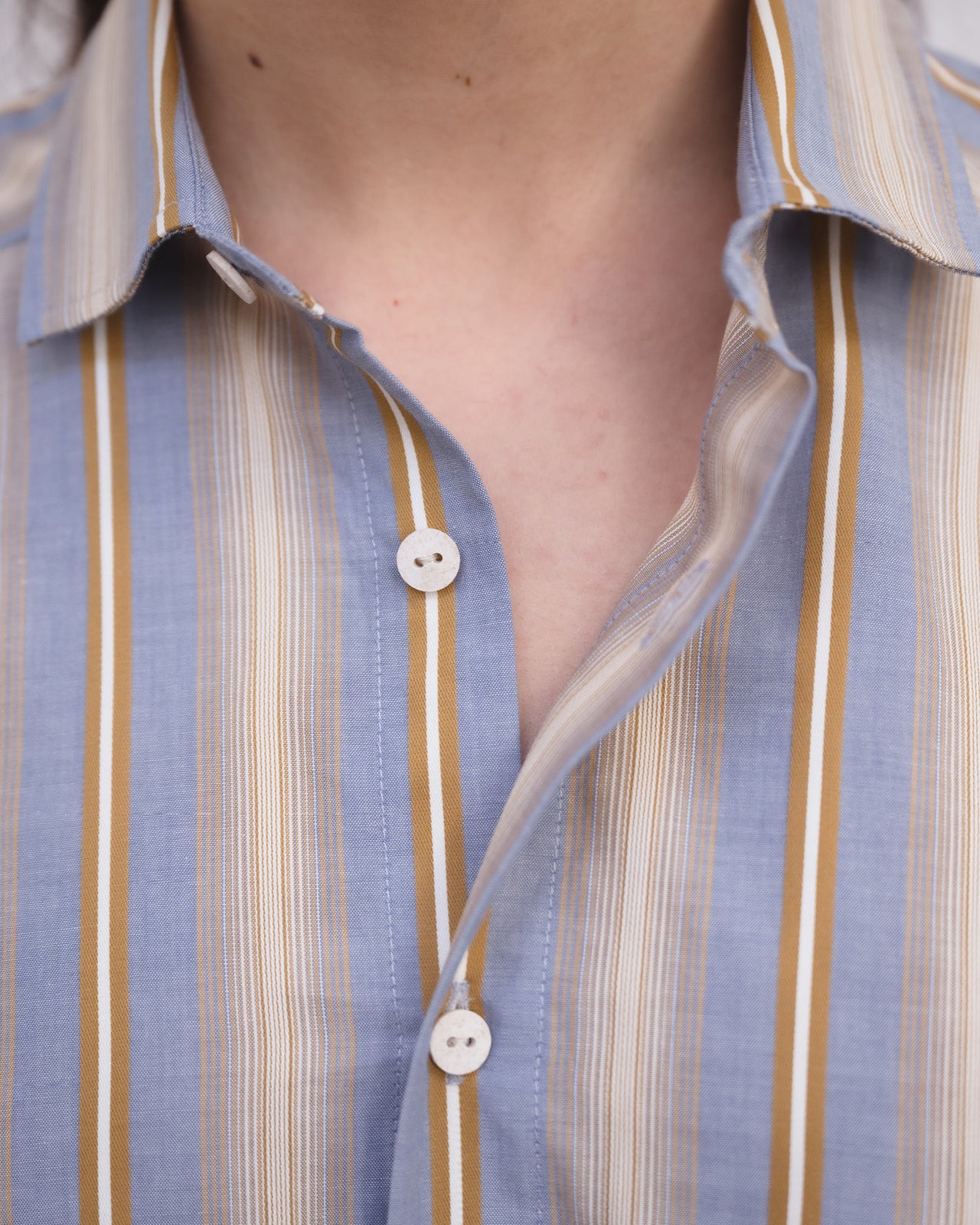 Claude Shirt - Organic Cotton Poplin - Grid Stripe