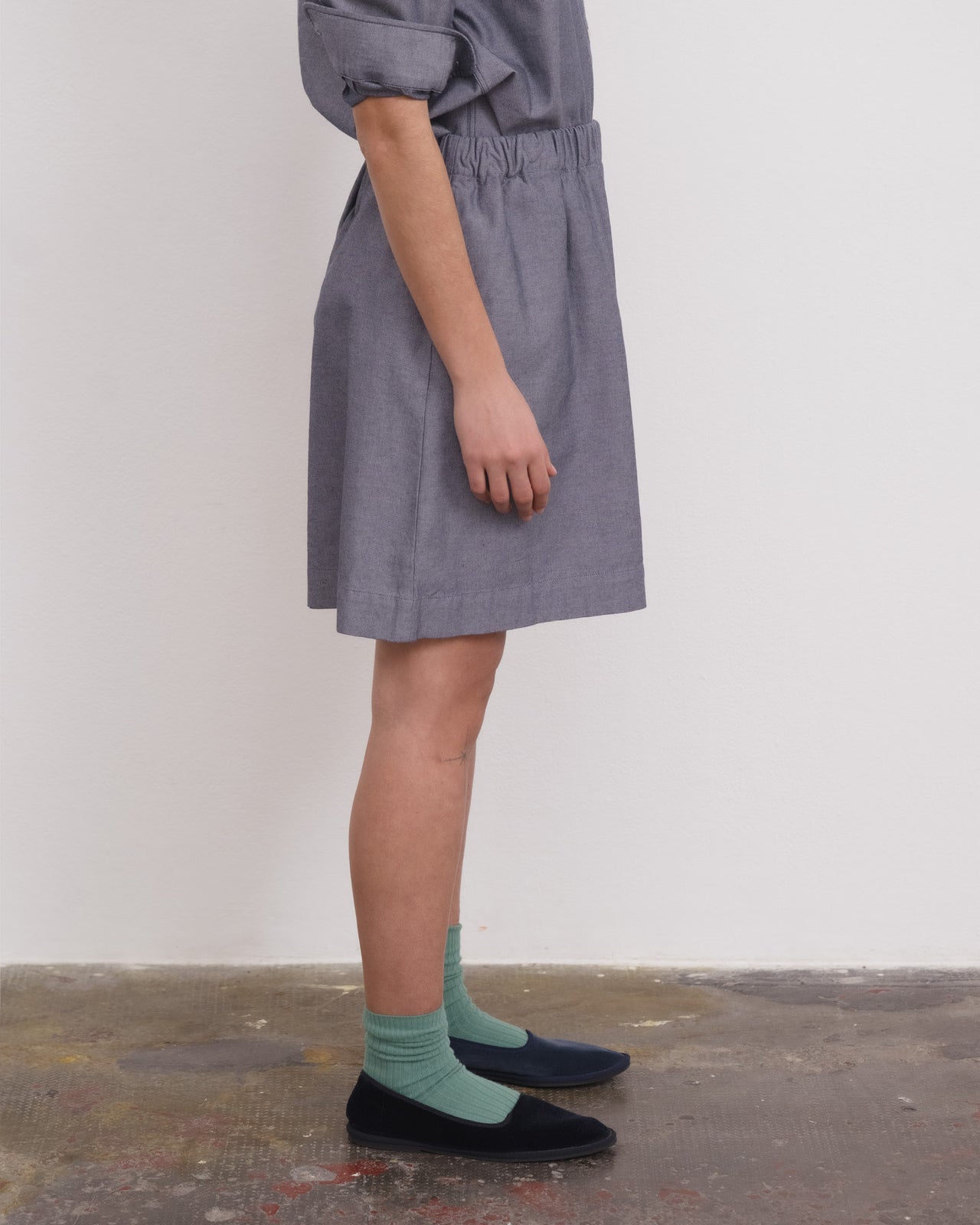 Claude Shorts - Organic Cotton Poplin - Dark Denim