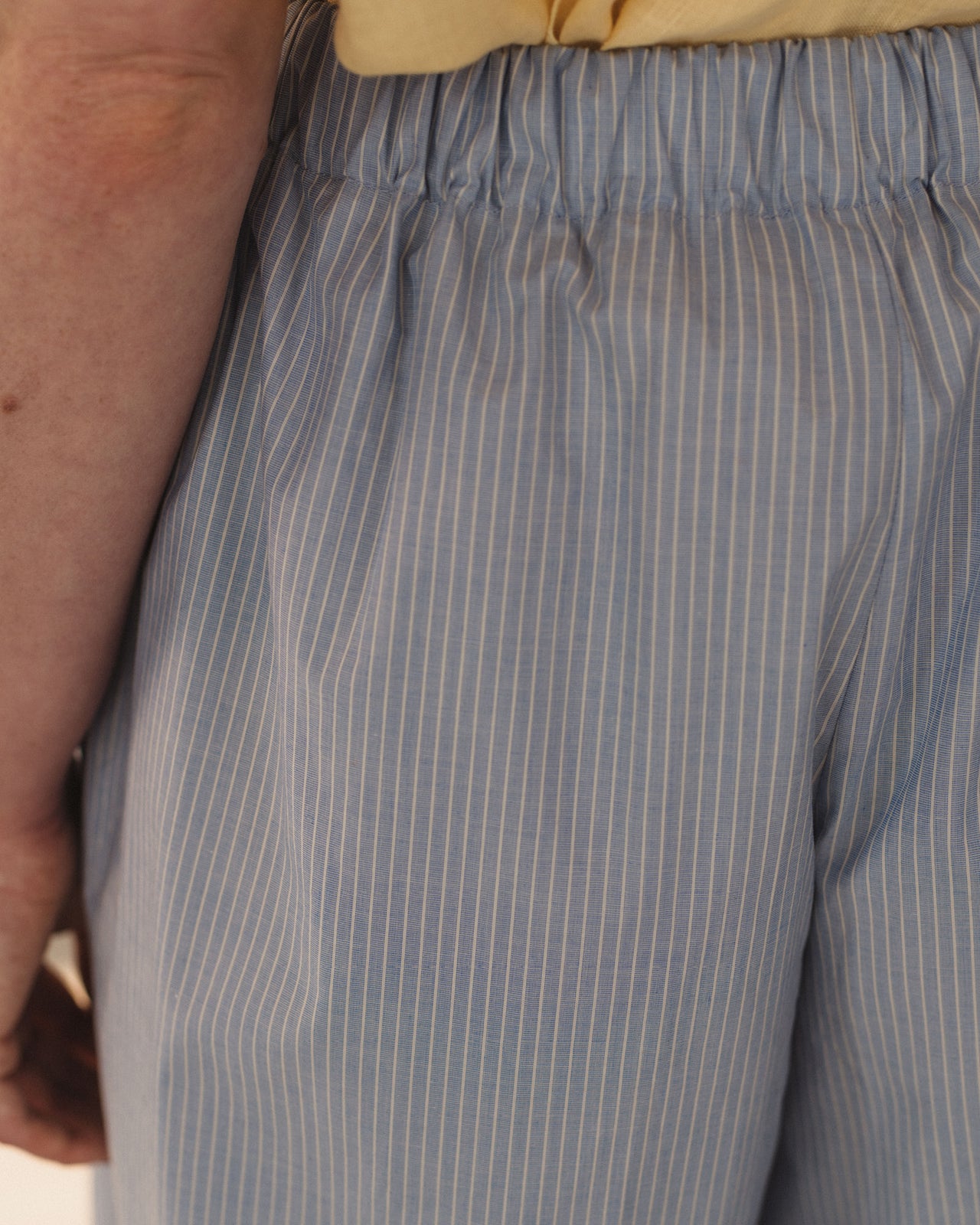 Claude Shorts - Organic Cotton Poplin - Blue Stripe