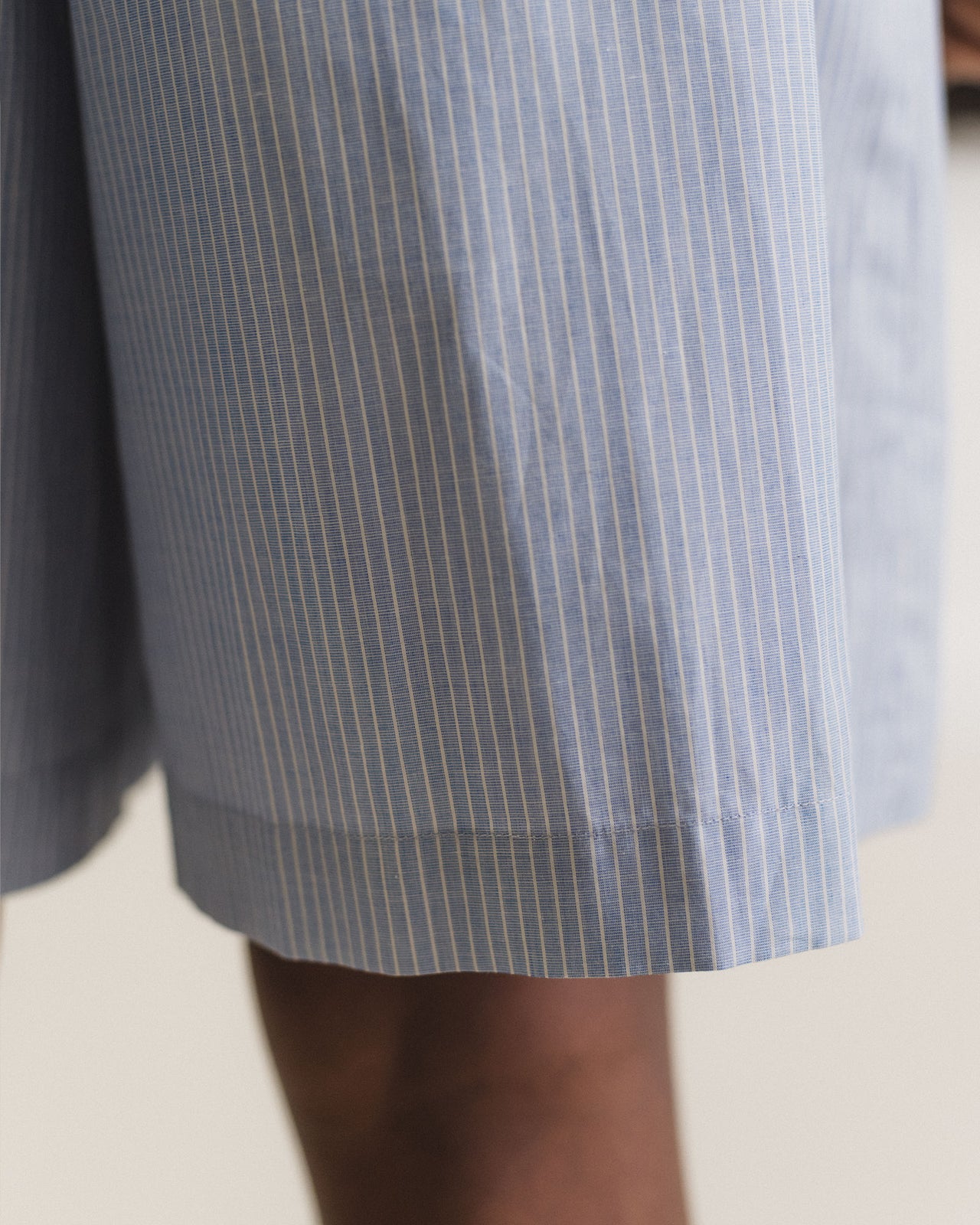 Claude Shorts - Organic Cotton Poplin - Blue Stripe