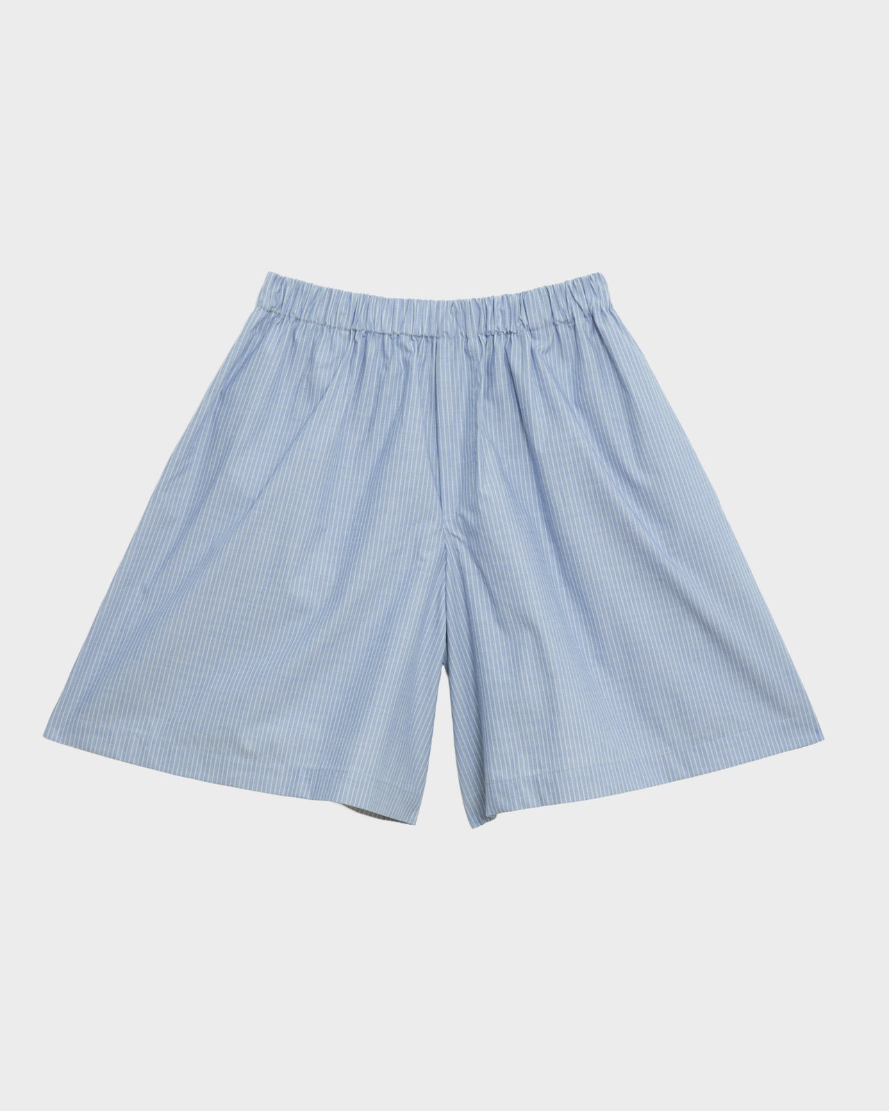 Claude Shorts - Organic Cotton Poplin - Blue Stripe