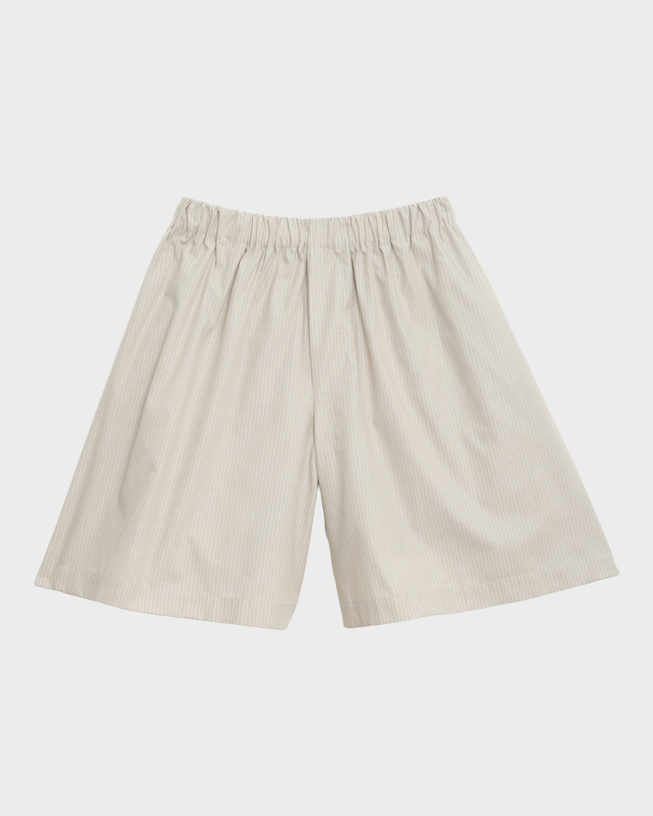 Claude Shorts - Organic Cotton Poplin - Brown Stripe