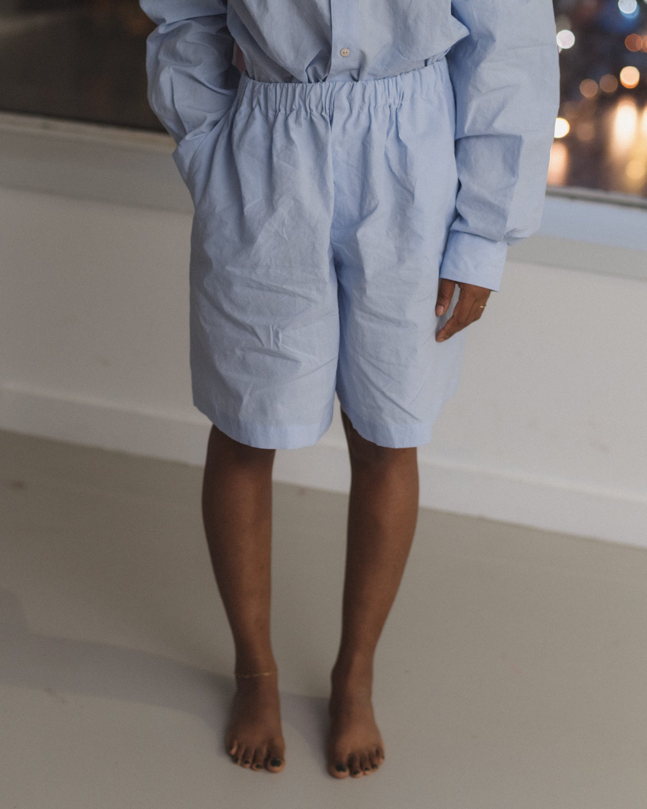 Claude Shorts - Technical Cotton - Sax Blue