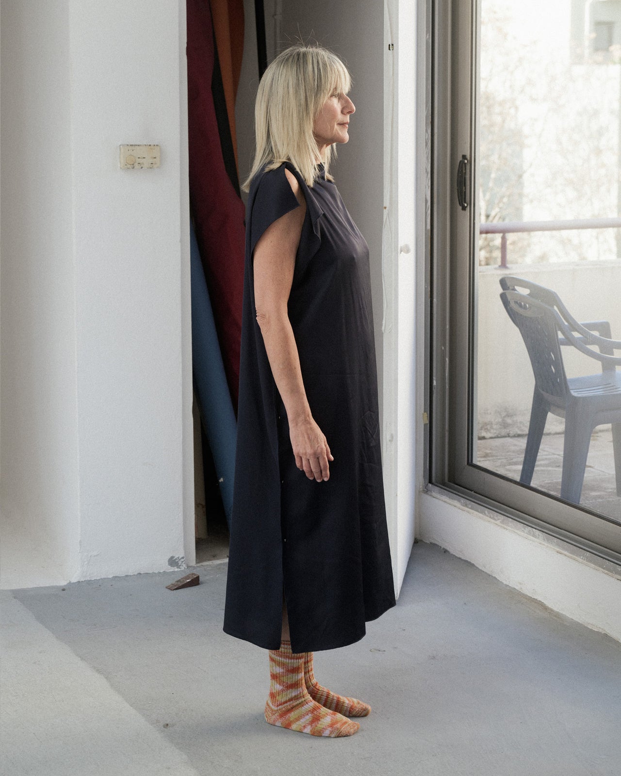 Clavo Dress - Ecovero Satin - Blue Black