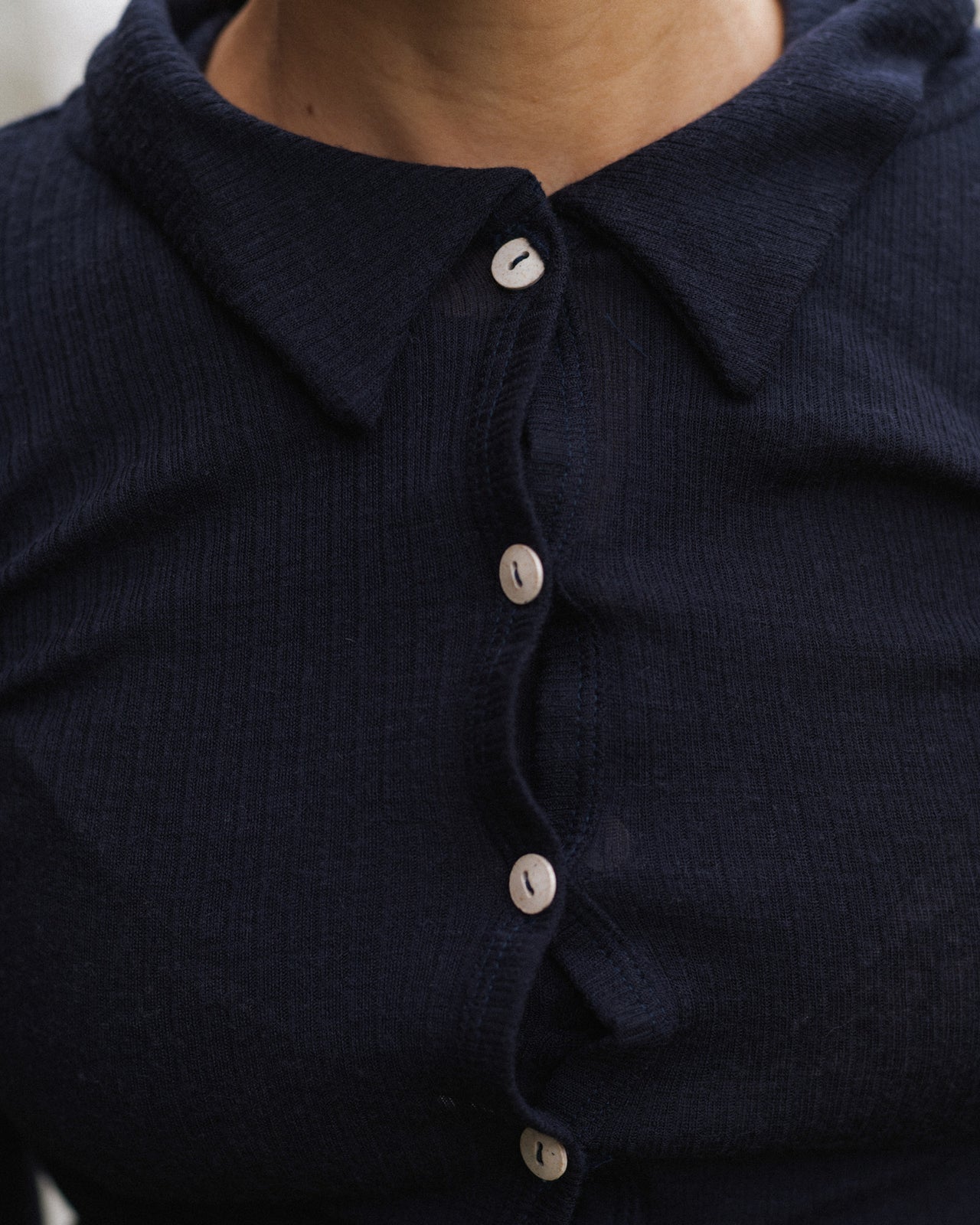 Cosme Shirt - Fine Wool Rib - Murano Navy