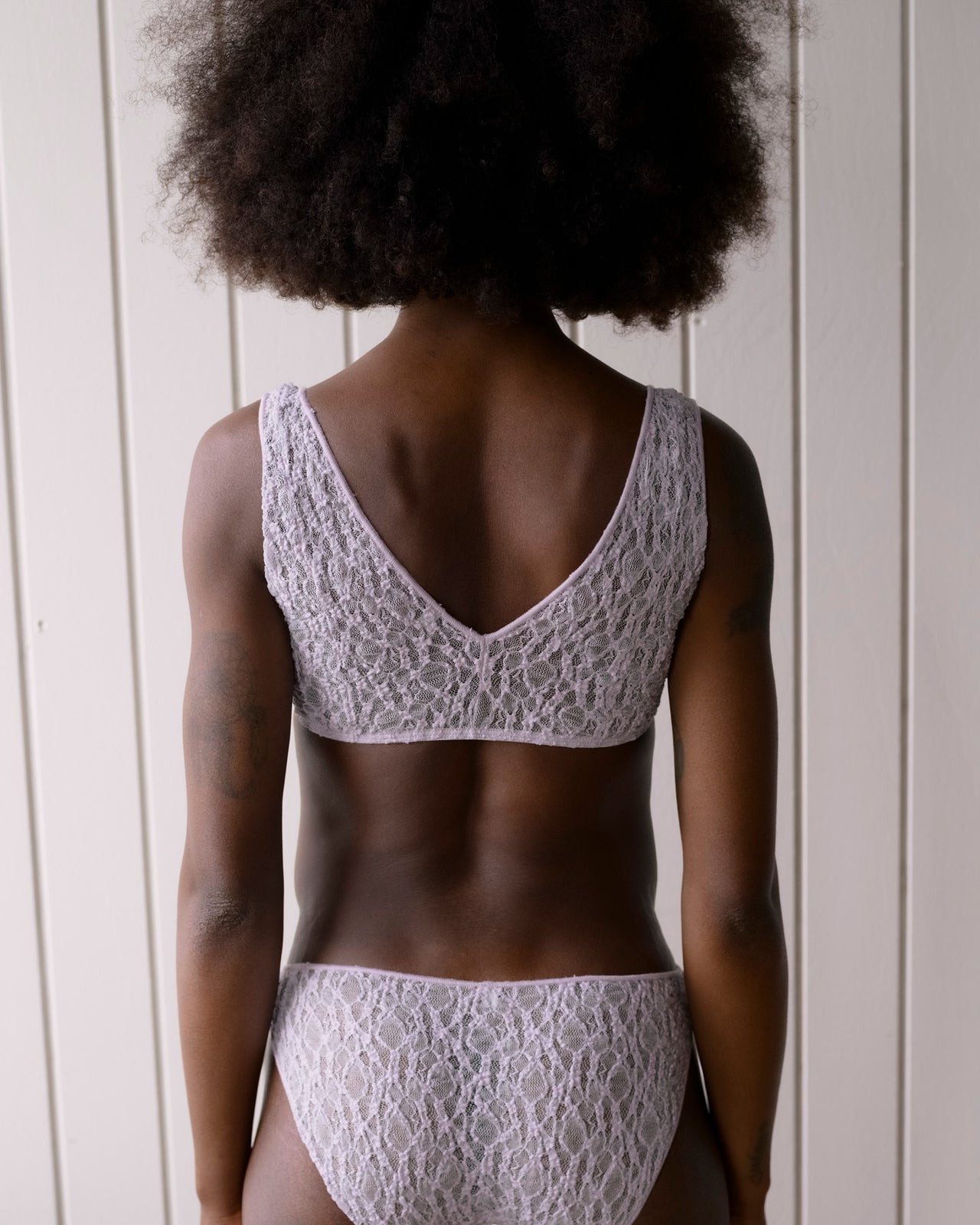 Crescent Bra - Organic Cotton Lace - Cylin Purple