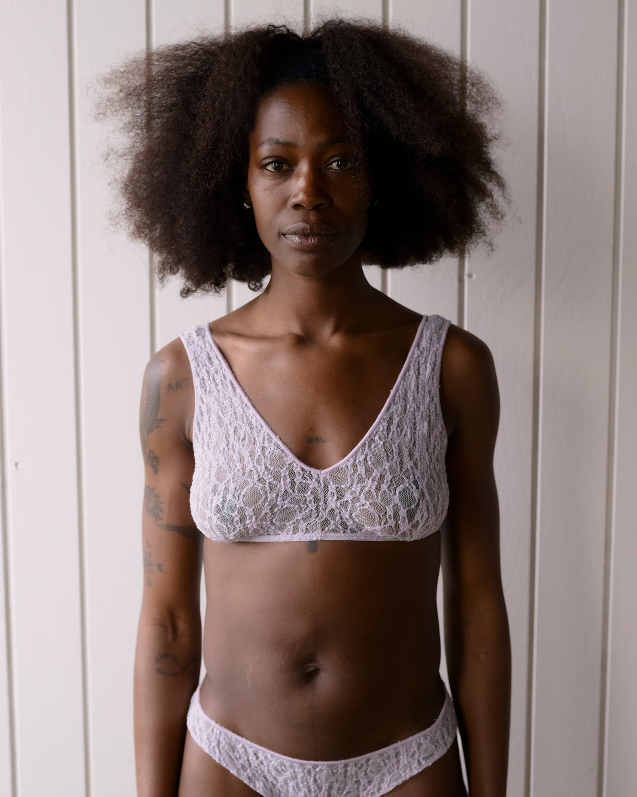 Crescent Bra - Organic Cotton Lace - Cylin Purple