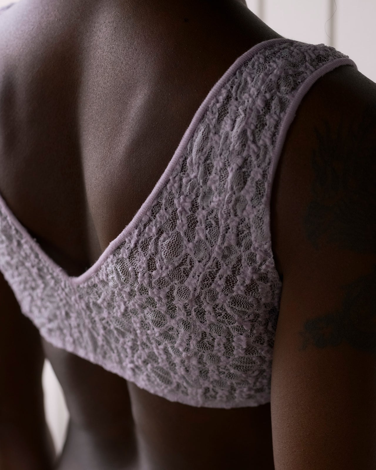 Crescent Bra - Organic Cotton Lace - Cylin Purple