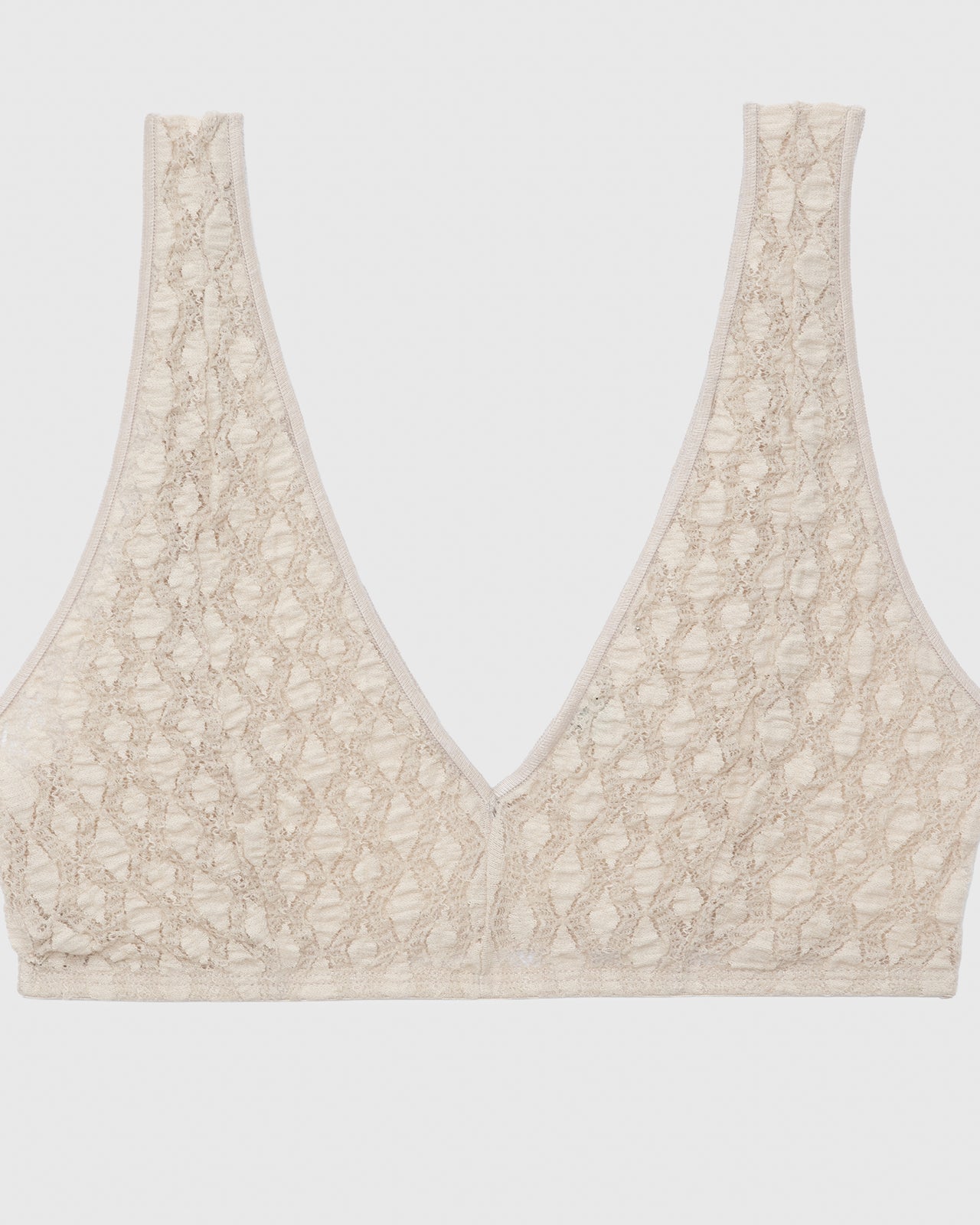 Crescent Bra - Organic Cotton Lace - Undyed