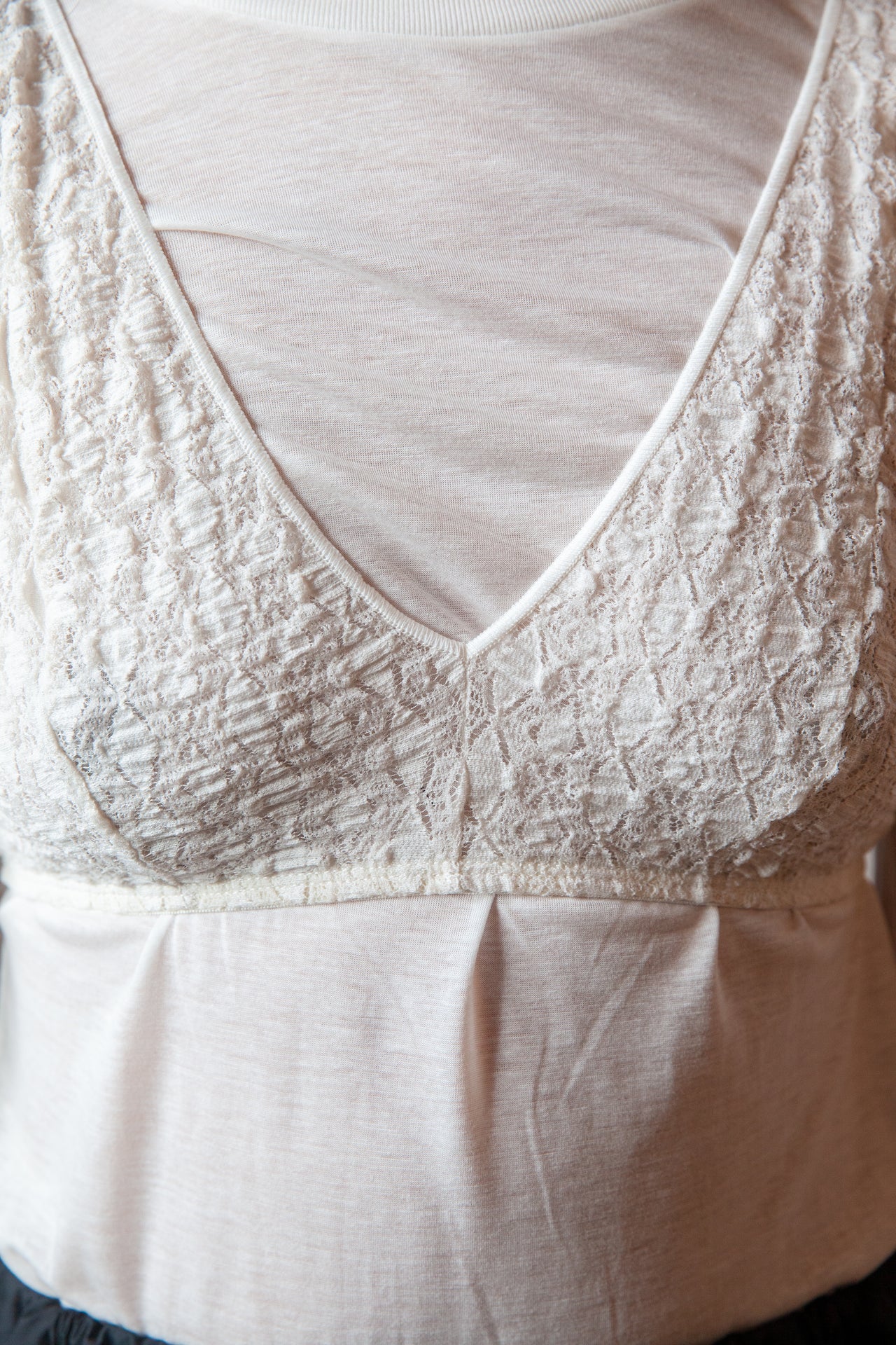 Crescent Bra - Organic Cotton Lace - Undyed