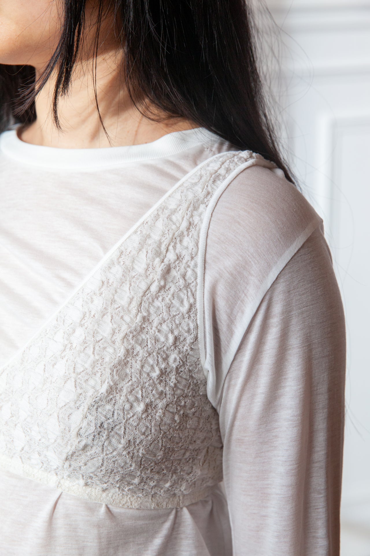 Crescent Bra - Organic Cotton Lace - Undyed