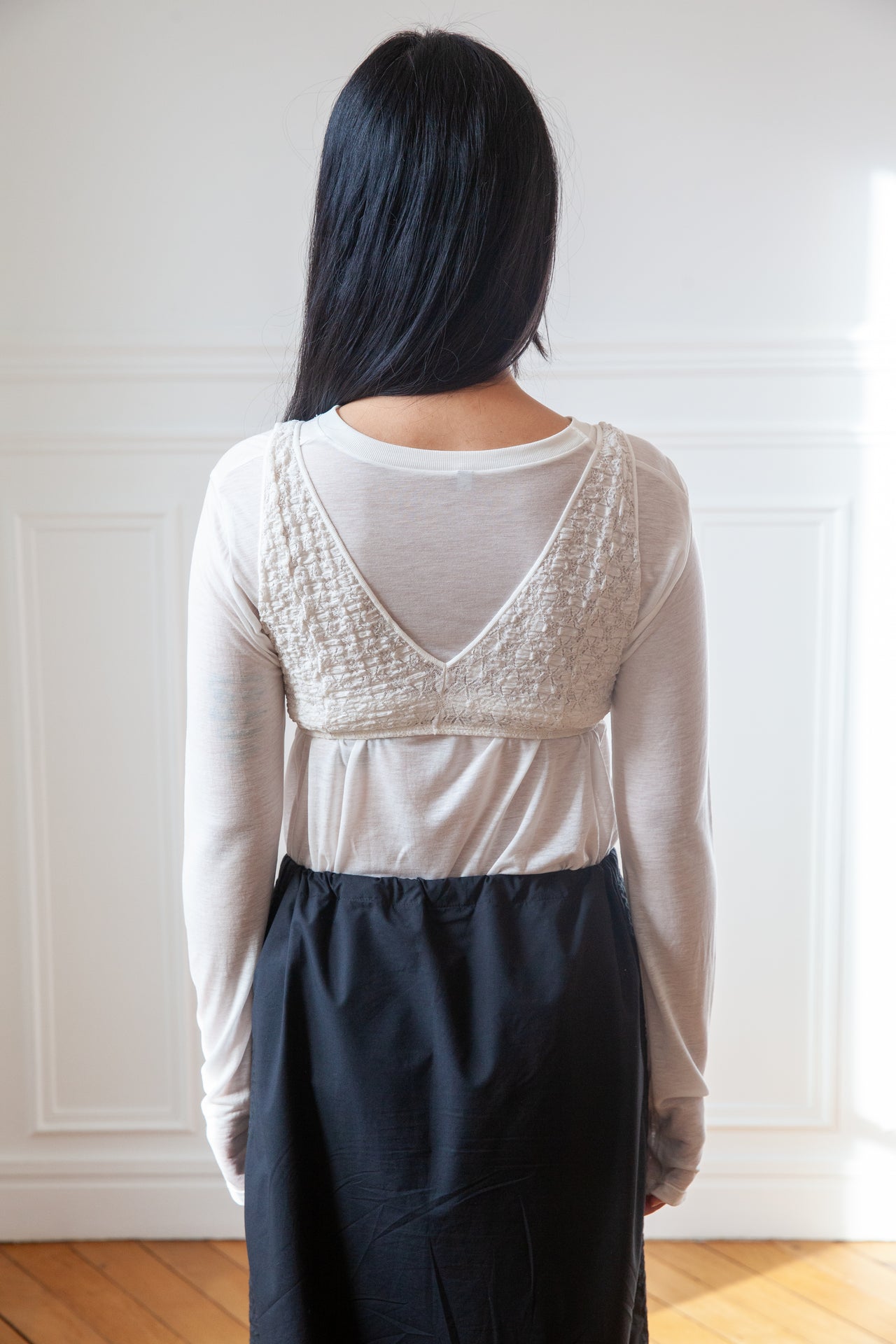 Crescent Bra - Organic Cotton Lace - Undyed