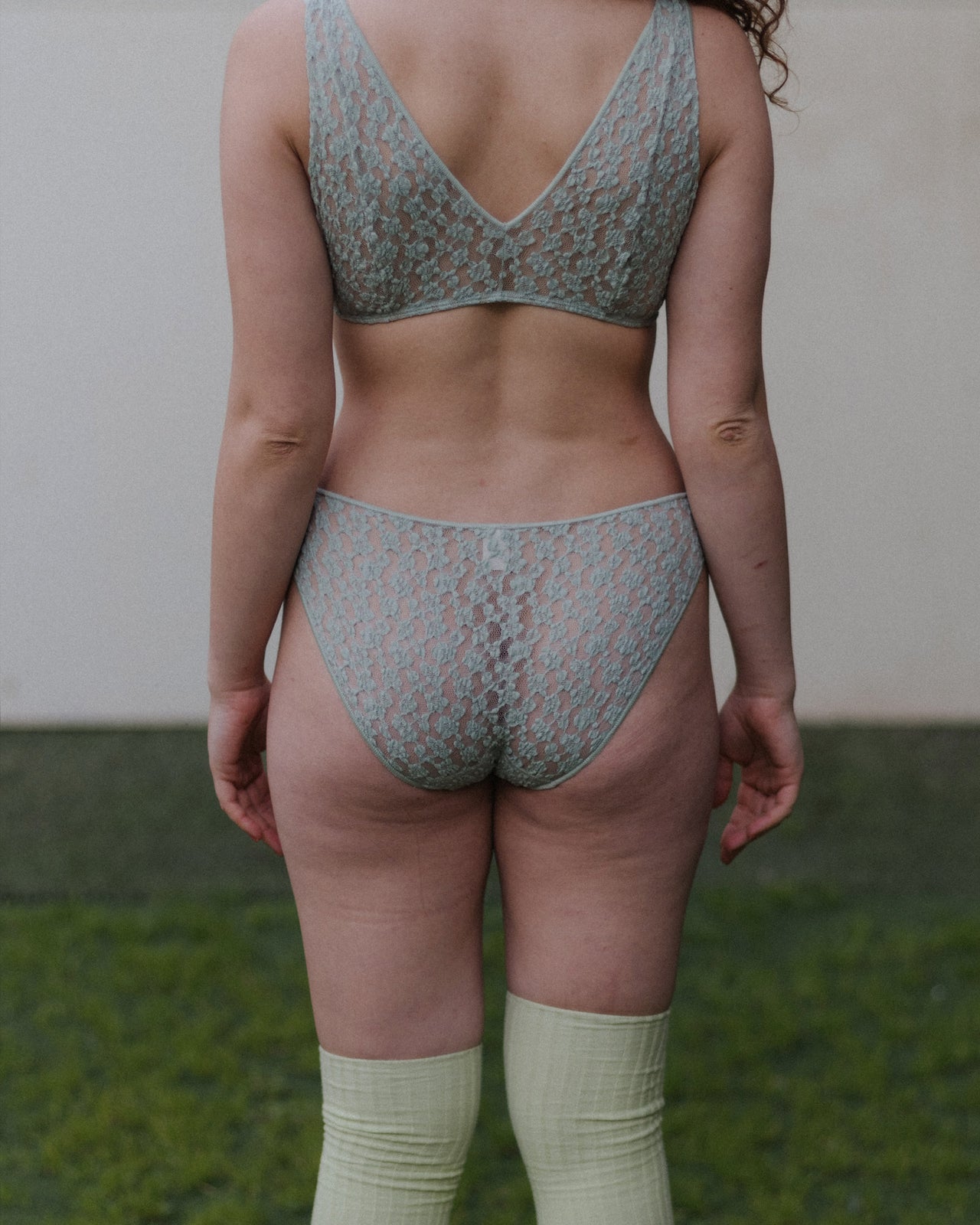 Crescent Pants - Organic Cotton Lace - Conta Green