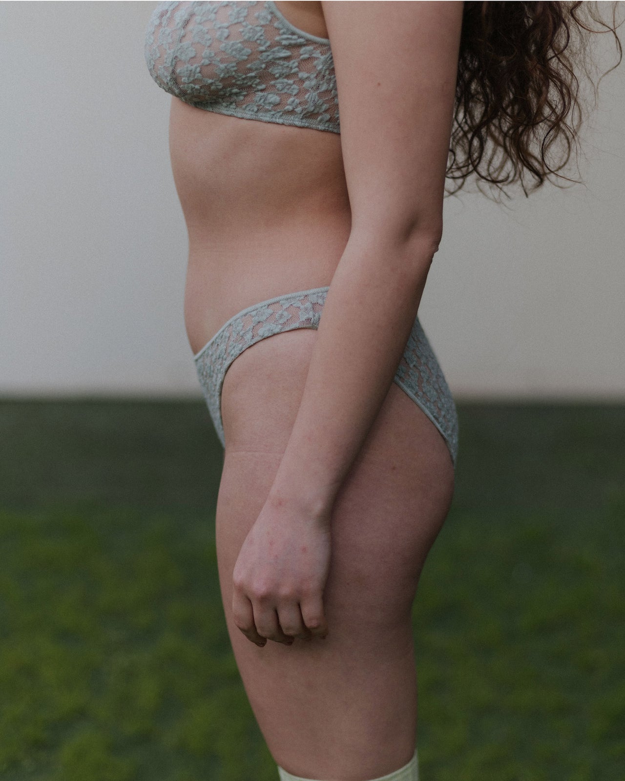 Crescent Pants - Organic Cotton Lace - Conta Green