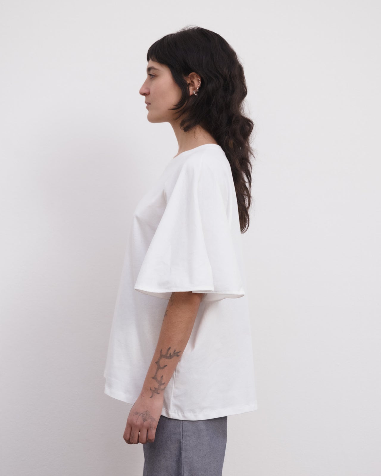 Cycle Tee Shirt - Regenerative Cotton Jersey - Off White