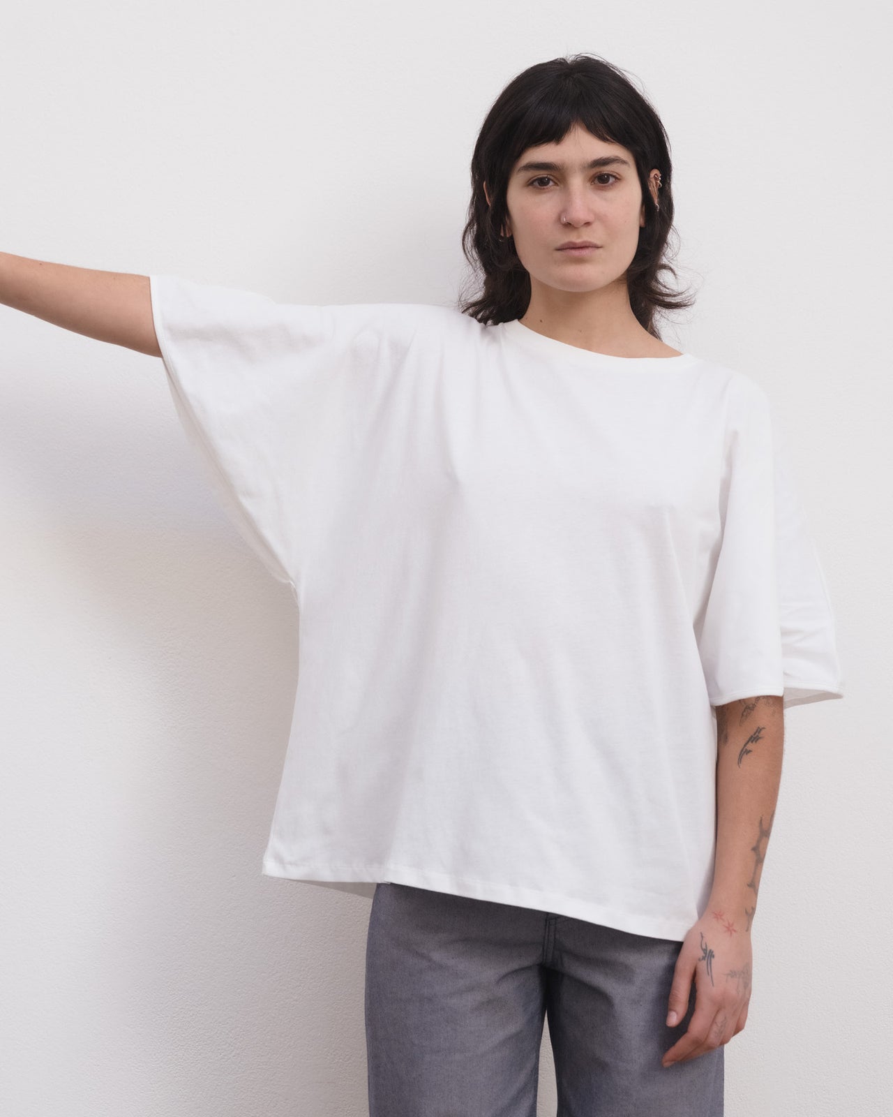 Cycle Tee Shirt - Regenerative Cotton Jersey - Off White