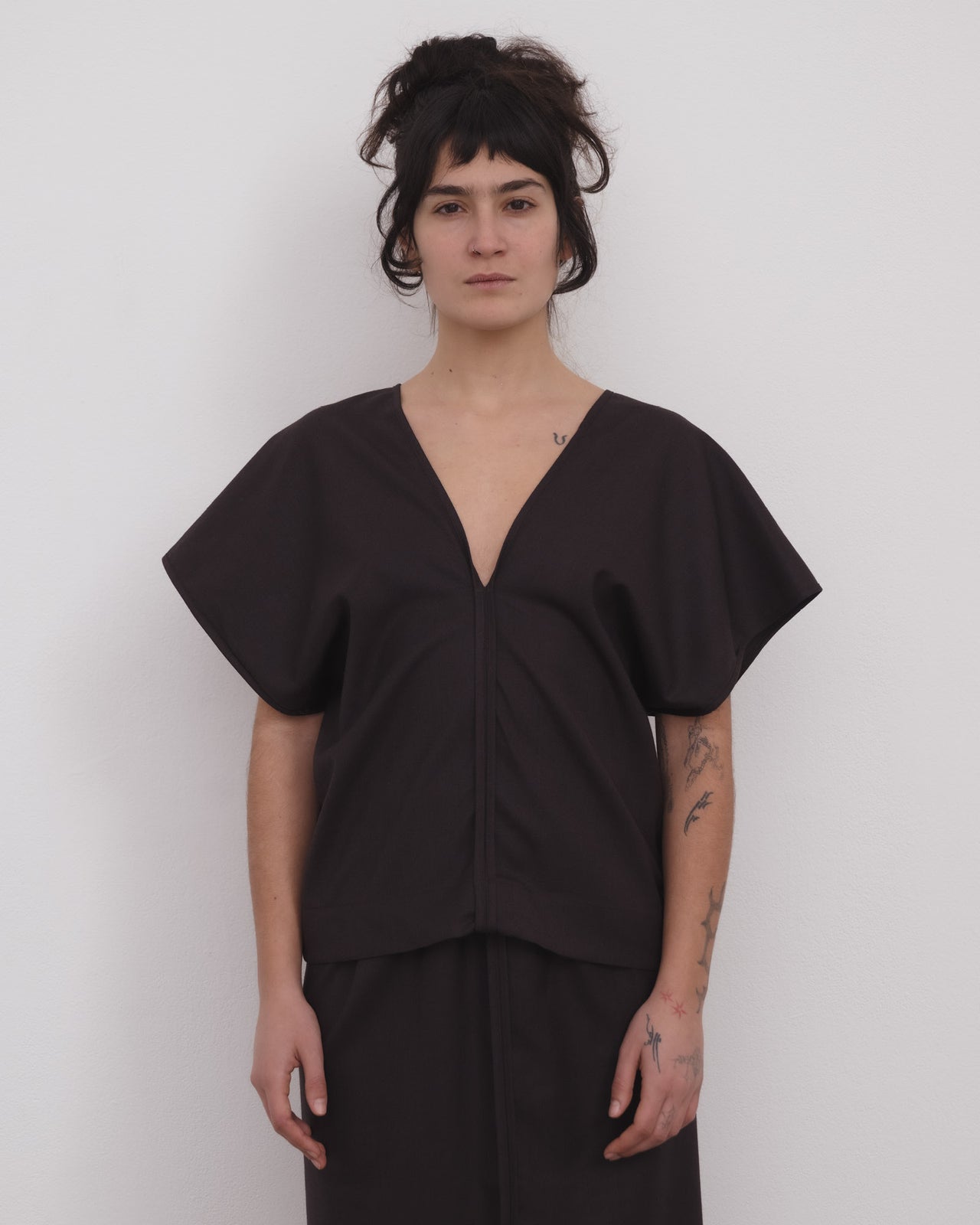 Dadar Top - Wool - Brown Black