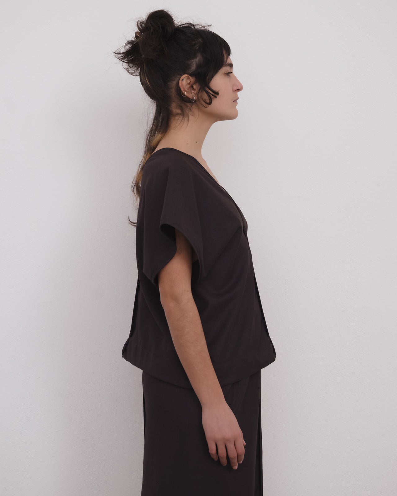 Dadar Top - Wool - Brown Black