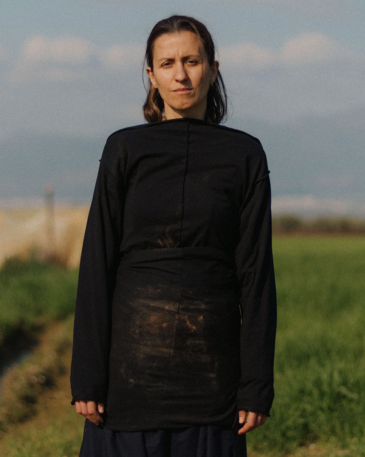 Daffa Long Sleeve Tee - Regenerative Cotton - Black