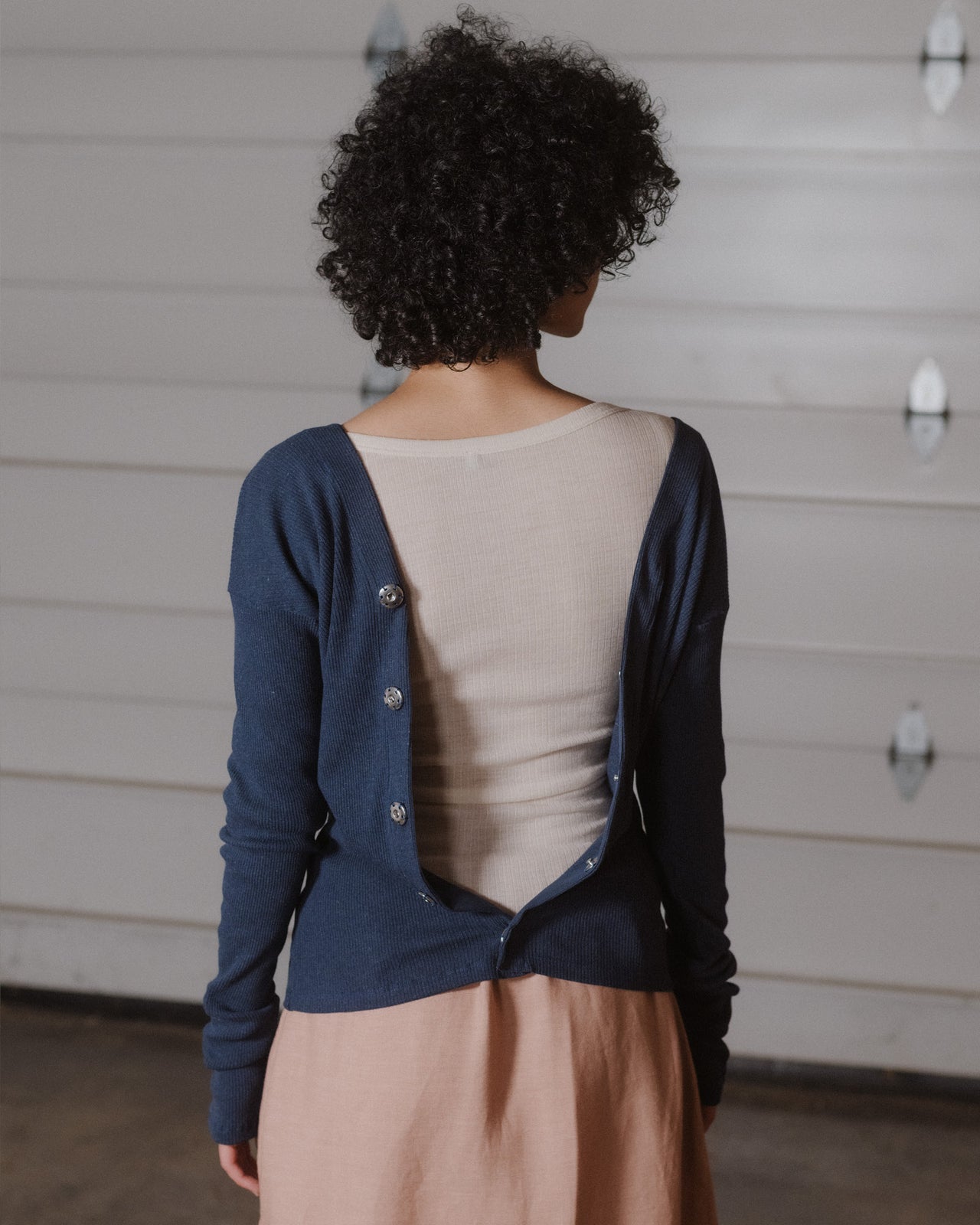 Disc Long Sleeve Tee - Fine Wool Rib - Undyed