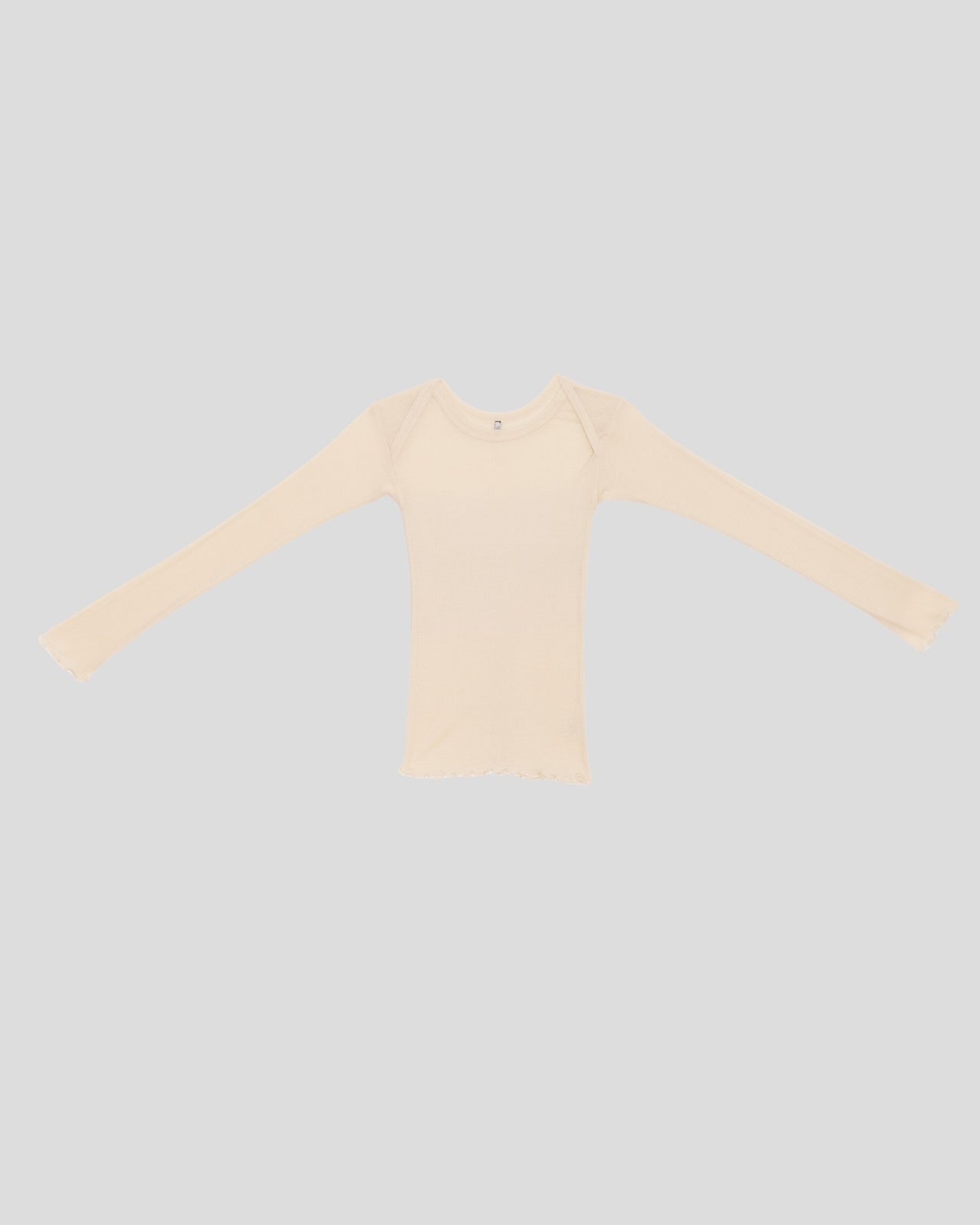 Disc Long Sleeve Tee - Fine Wool Rib - Undyed