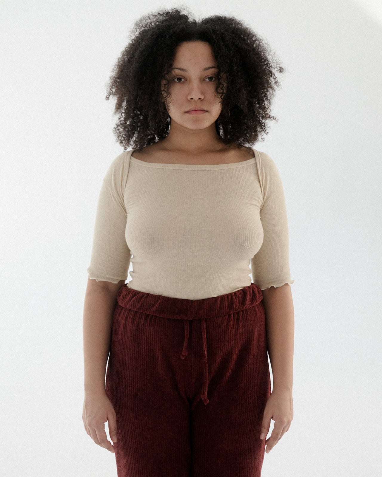 Disc Tee Shirt - Cotton Hemp Rib - Undyed