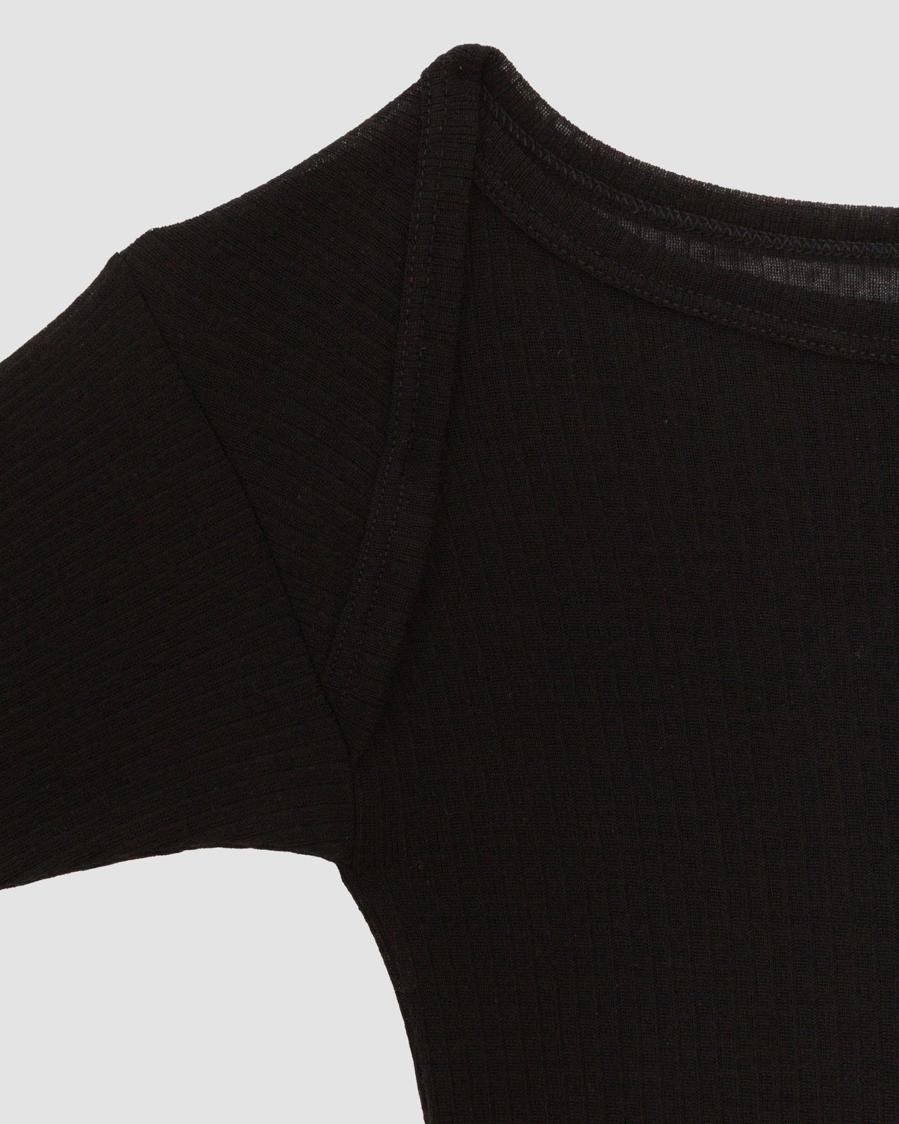 Disc Tee Shirt - Fine Wool Rib - Black
